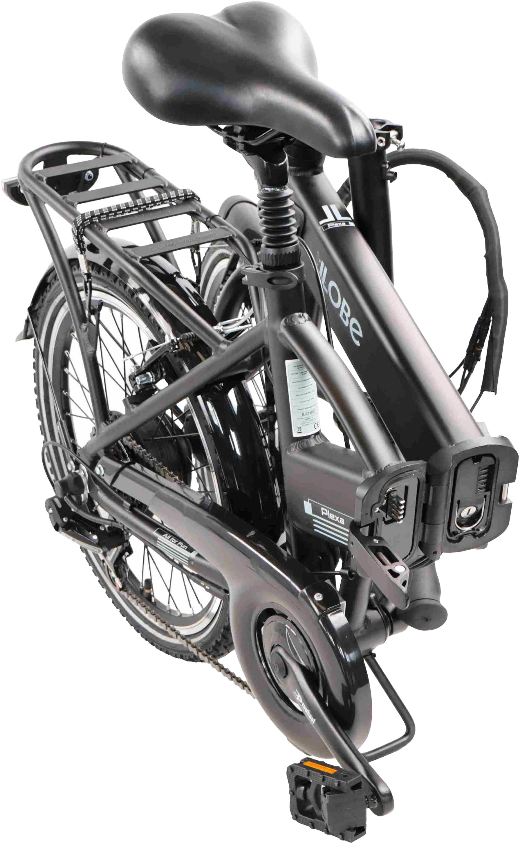 LLobe »Falt E-Bike 20" Plexa« 6 Gang Shimano Tourney Schaltwerk Kettenschaltung Heckmotor 250 W