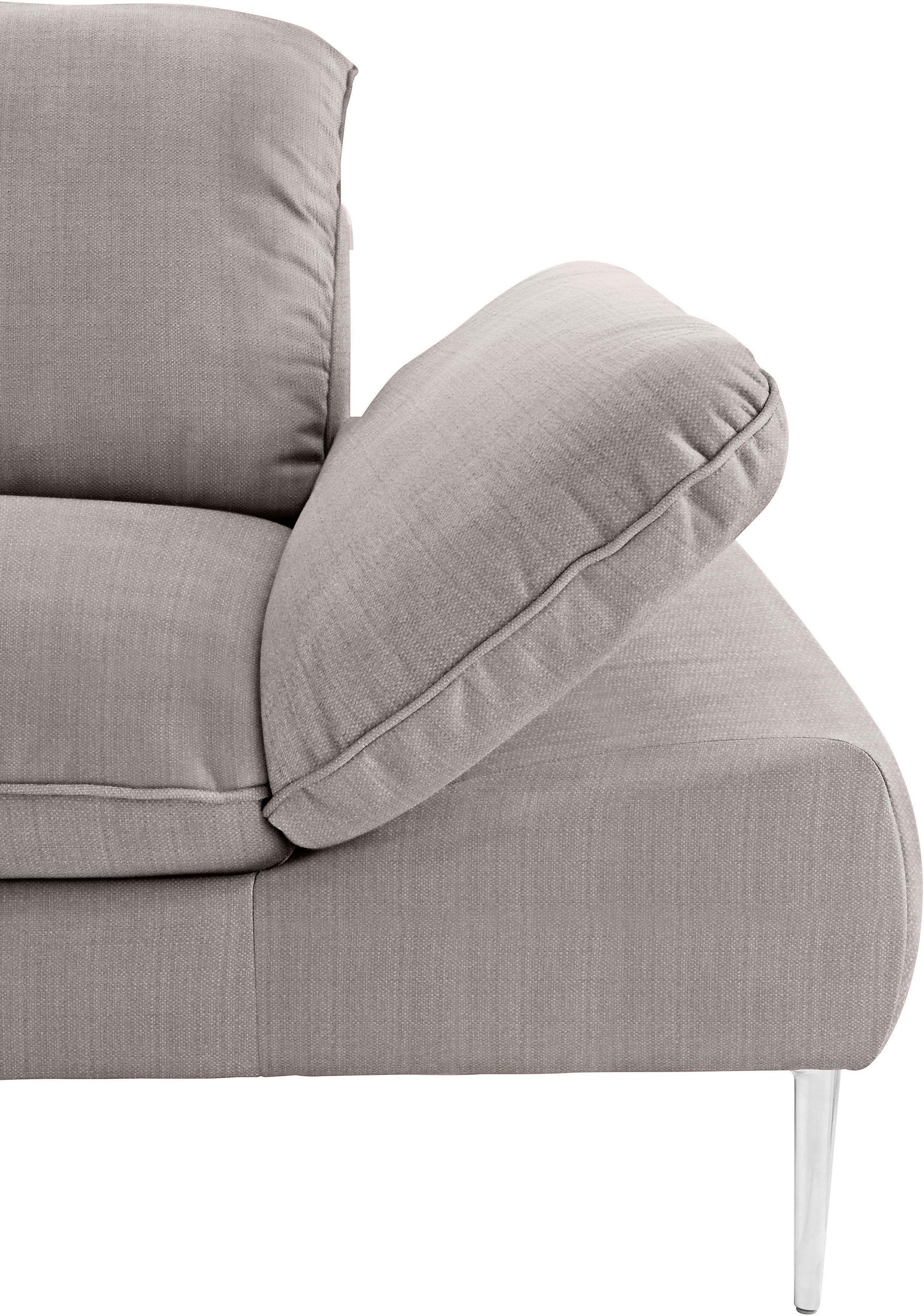 W.SCHILLIG Ecksofa »enjoy&MORE, Designsofa, elegant und bequem, L-Form«, mit Sitztiefenverstellung, Füße Chrom glänzend, Breite 310 cm