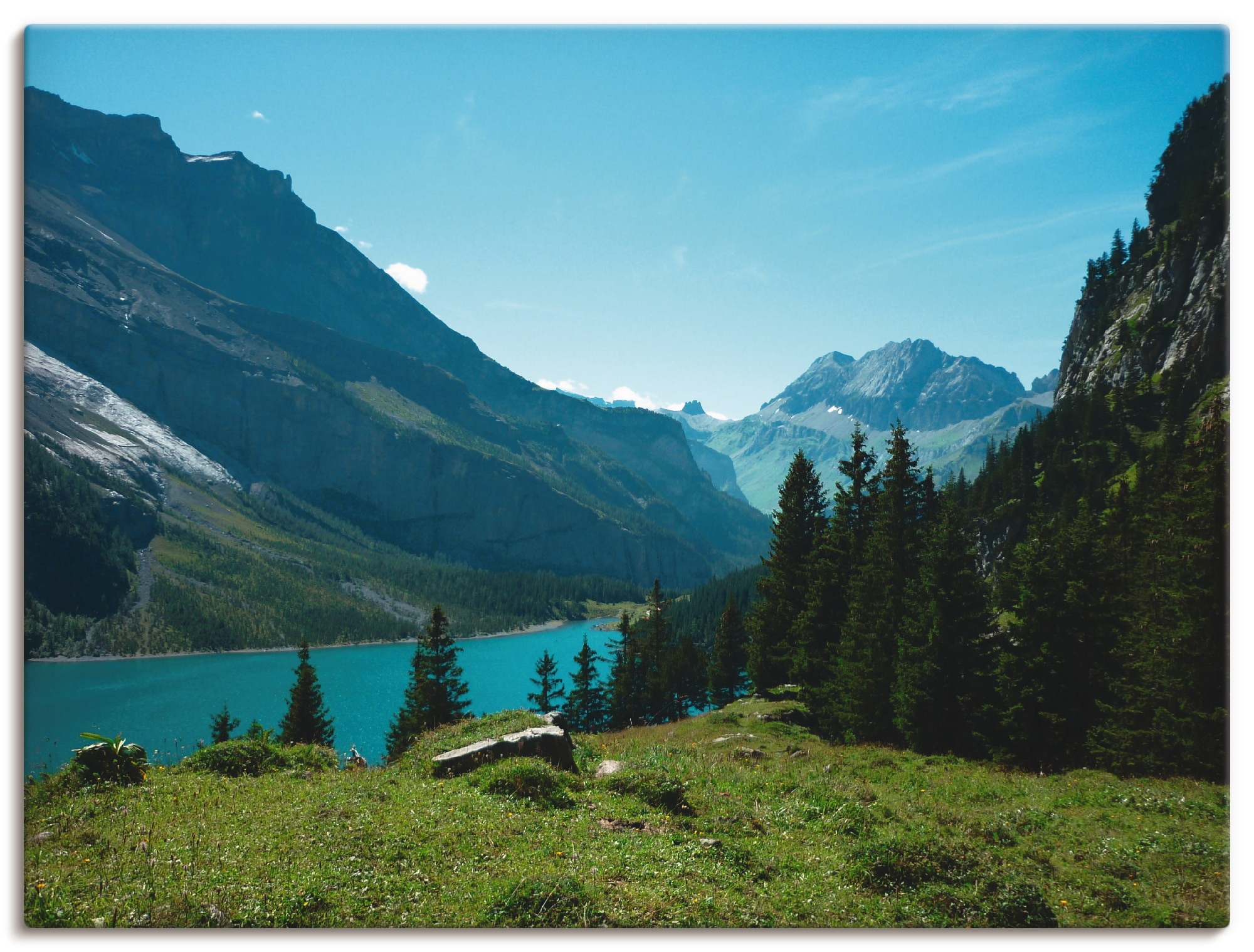 Artland Leinwandbild »Blick auf den Oeschinensee«, Berge, (1 St.), auf Keil günstig online kaufen