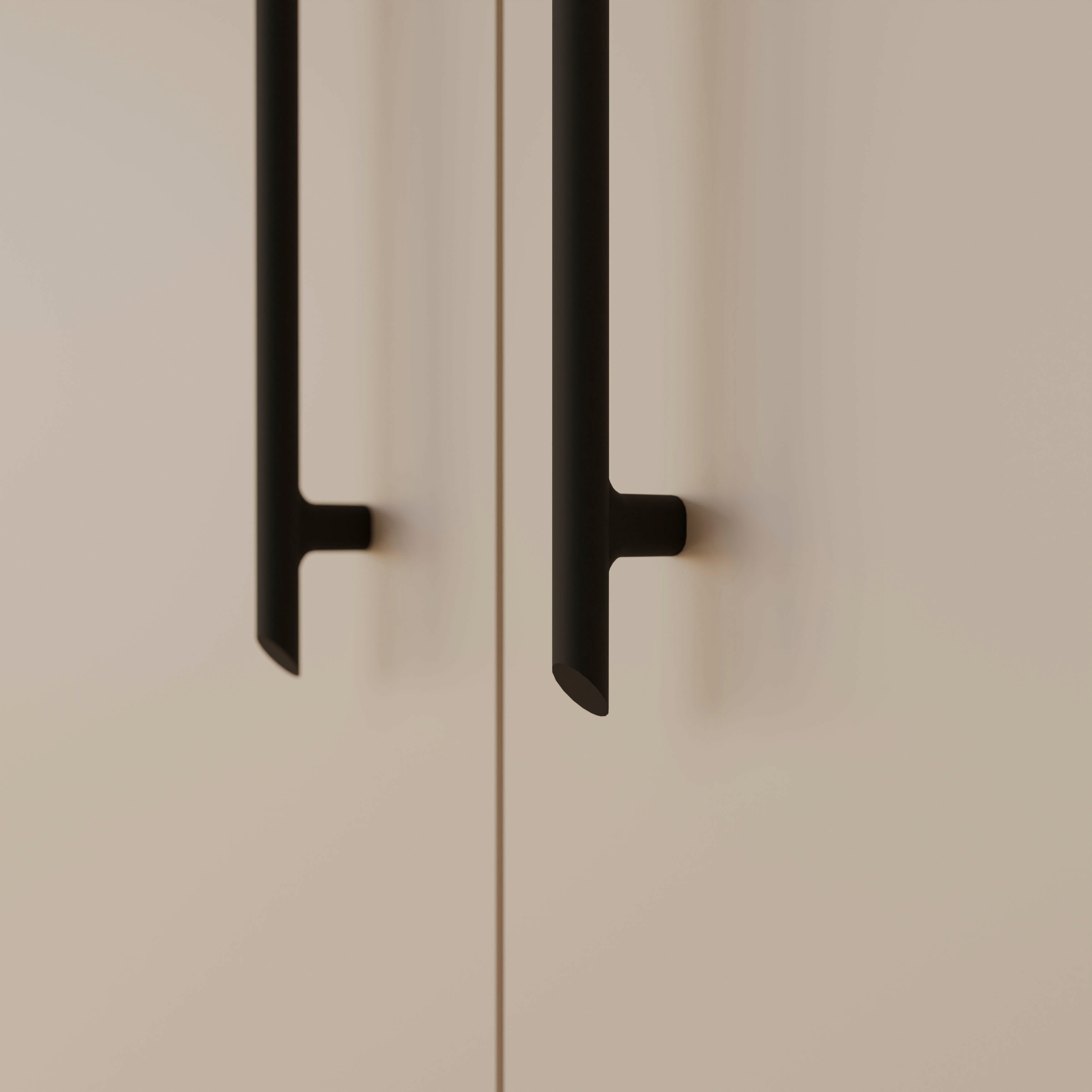 FORTE Drehtürenschrank »Mokkaris, OTTOs Choice, TOPSELLER! 3 Türen, zeitloses Design«, (BHT ca. 145x200x59cm), Schubladen + schwarze Stangengriffe, Made in Europe, viel Stauraum