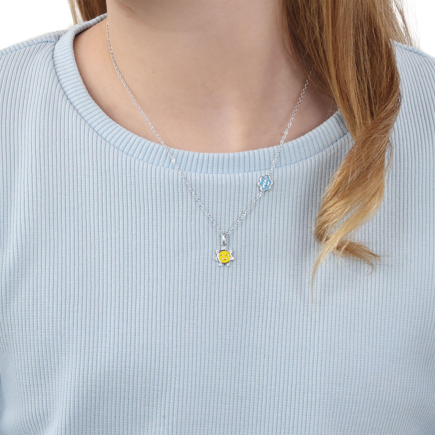 Prinzessin Lillifee Kette mit Anhänger »Sonne-Motiv, Wolke-Motiv« mit Zirkonia (synth.)