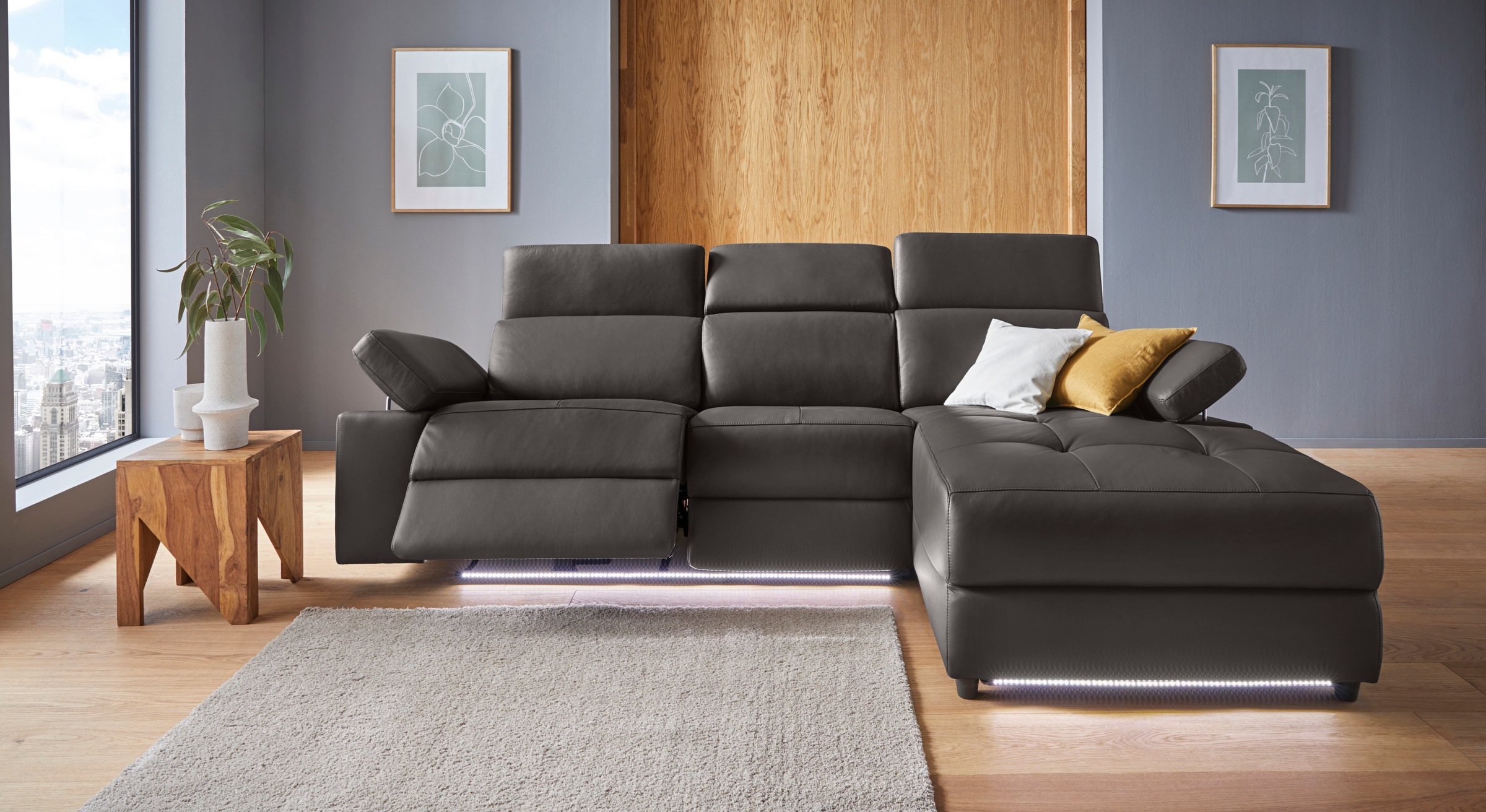 Places of Style Ecksofa »Kilado, L-Form,«, mit Relaxfunktion, verstellbarer günstig online kaufen