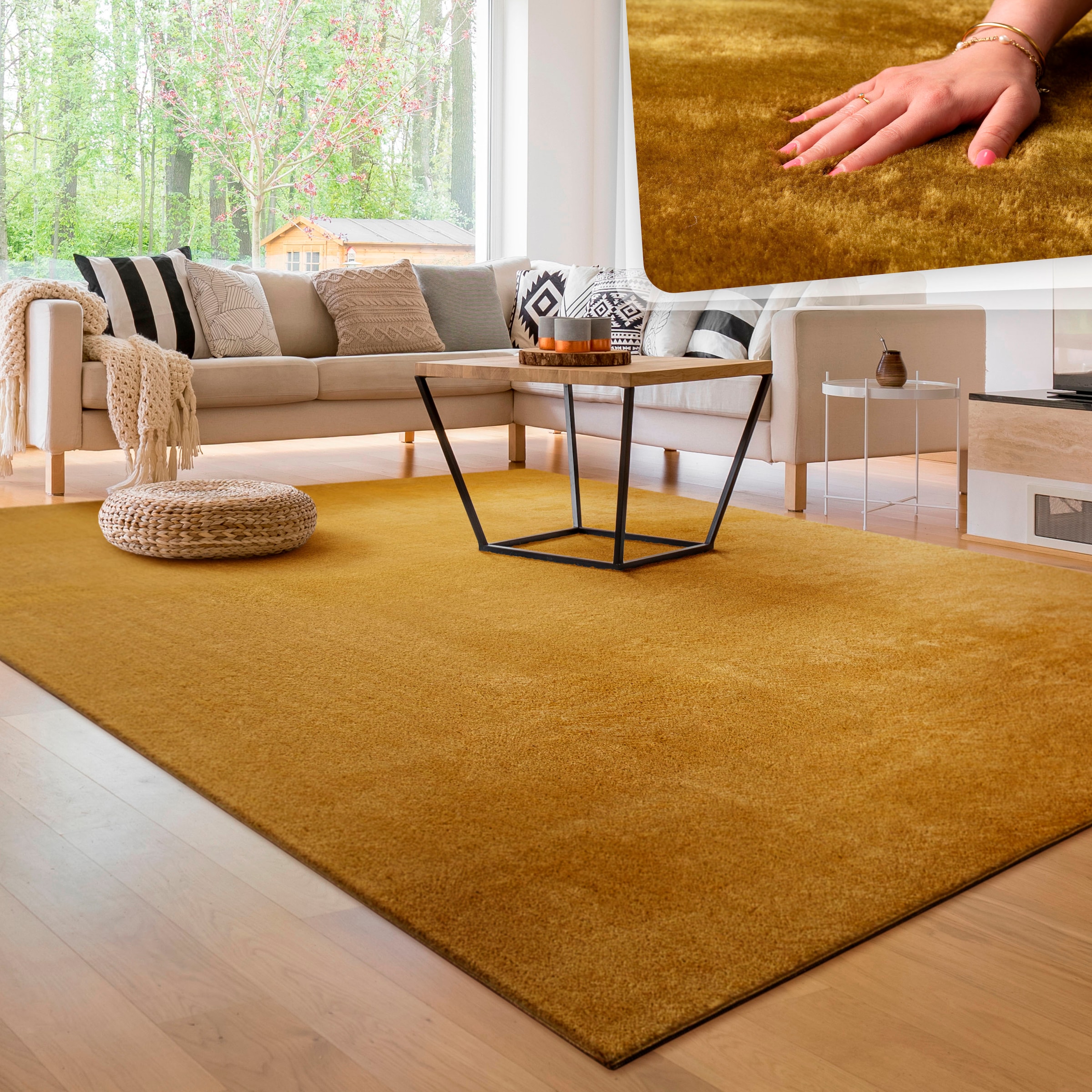 Paco Home Teppich »Cadiz schnell rechteckig, besonders erhältlich bestellen als weich, bequem und Uni-Farben, auch 630«, Läufer