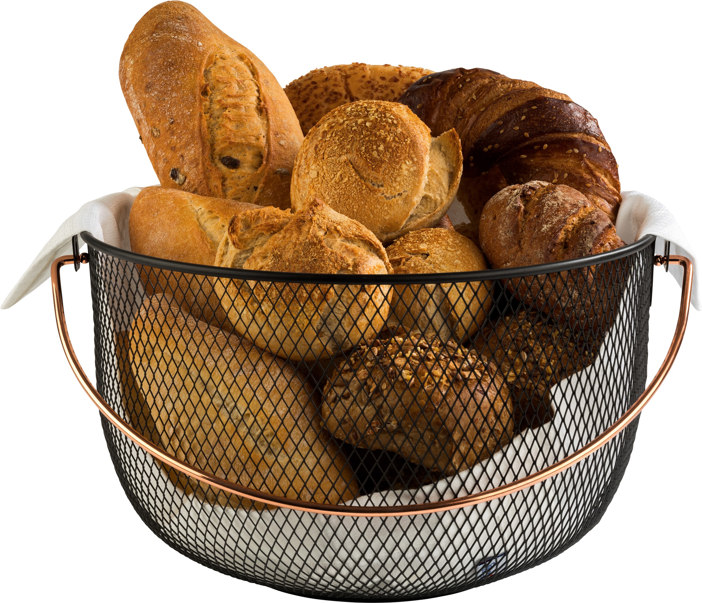 APS Brotkorb 1 Stk. tlg. (Obstkorb), Griff in Kupferoptik, Ø 30 cm günstig online kaufen