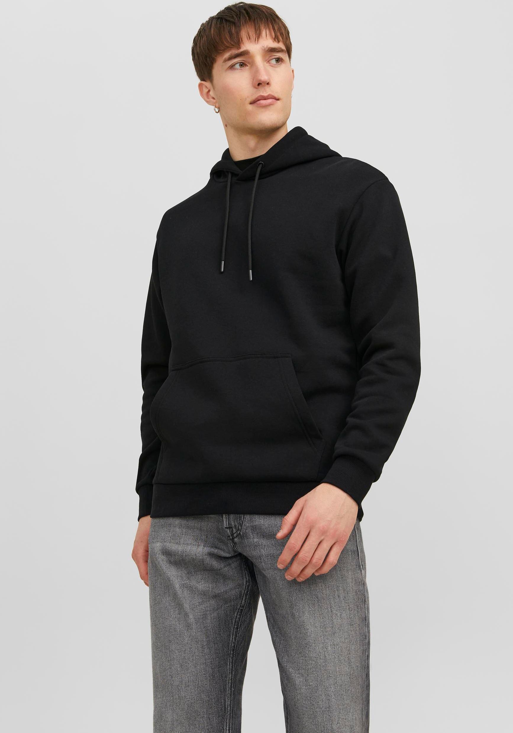 Jack & Jones Kapuzensweatshirt »JJEBRADLEY SWEAT HOOD NOOS«, Materialmix, relaxed fit
