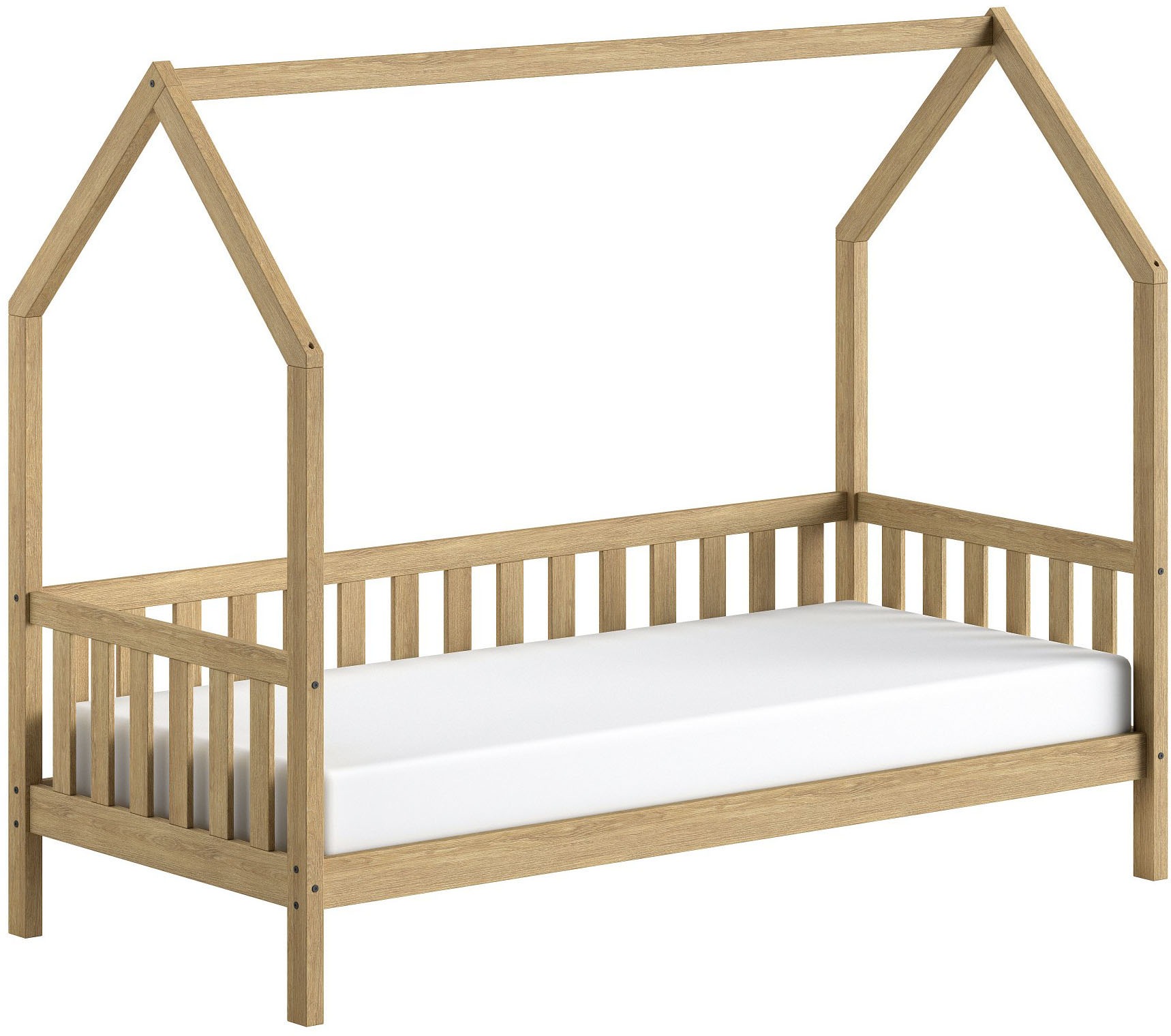 Vipack Hausbett »Cabane, mit Dachaufbau und Sprossenumrandung in Landhaus-O günstig online kaufen