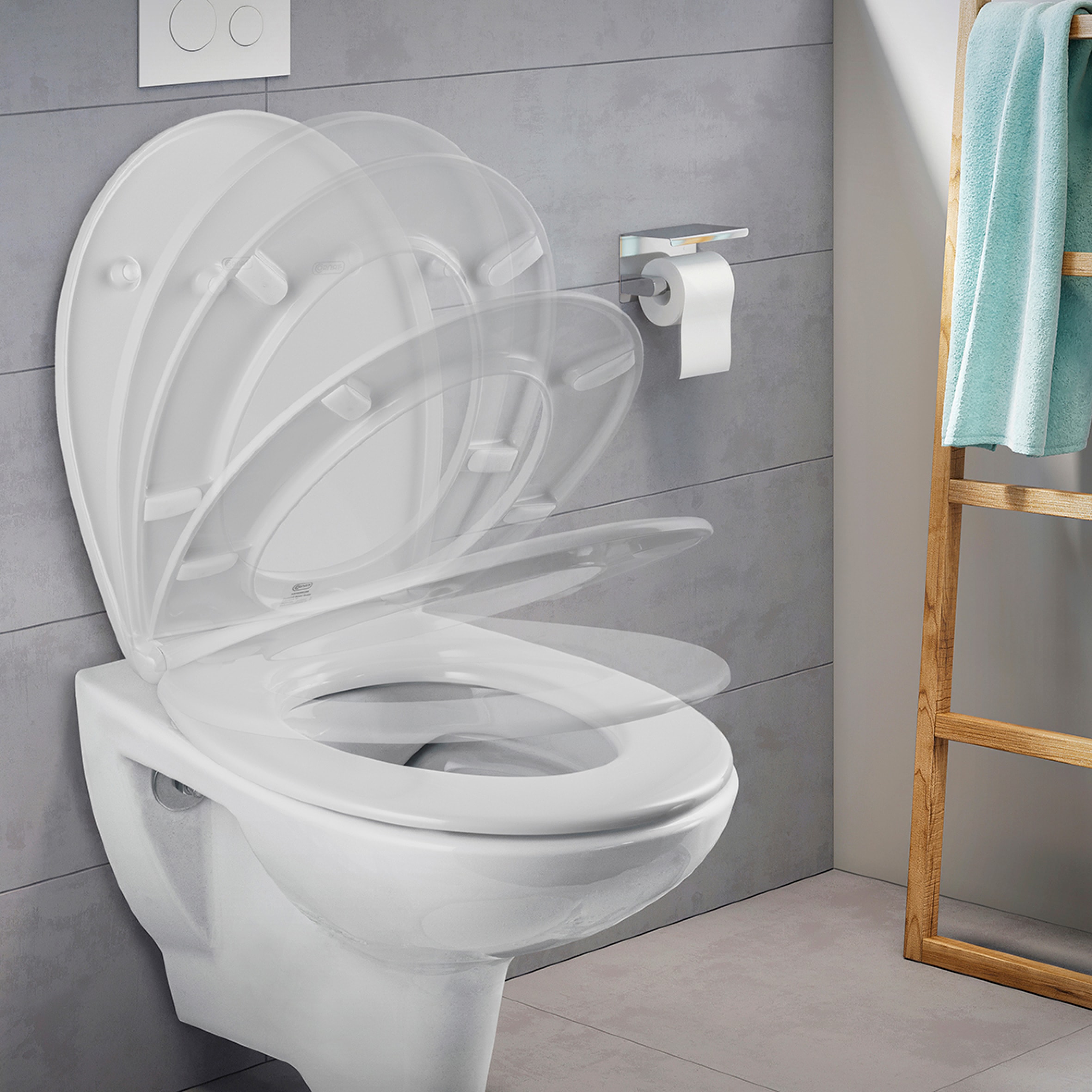 CORNAT WC-Sitz »Flaches Design - Pflegeleichter Duroplast - Quick up«, Clean Funktion - Absenkautomatik - Montage von oben / Toilettensitz