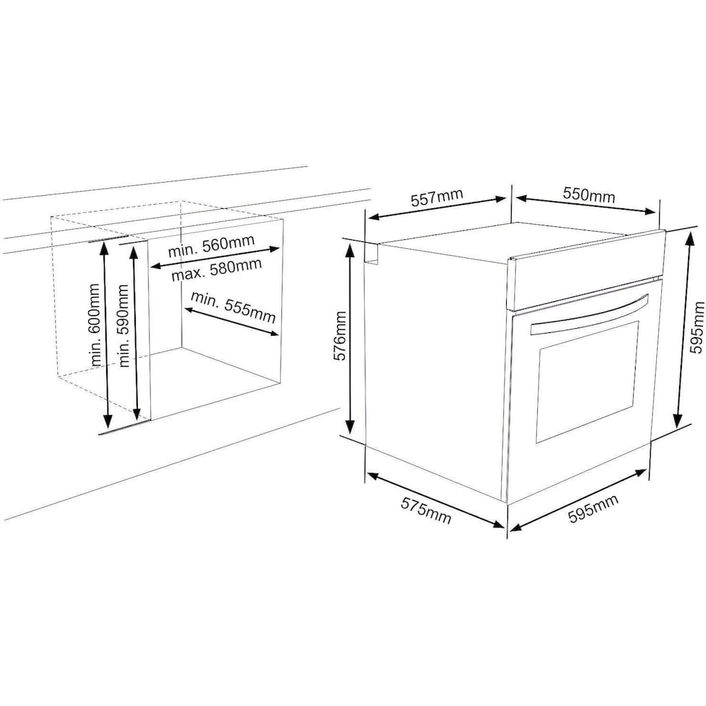 Sharp Einbaubackofen »K-60D19IM1-EU«, K-60D19IM1-EU, mit Vollauszug