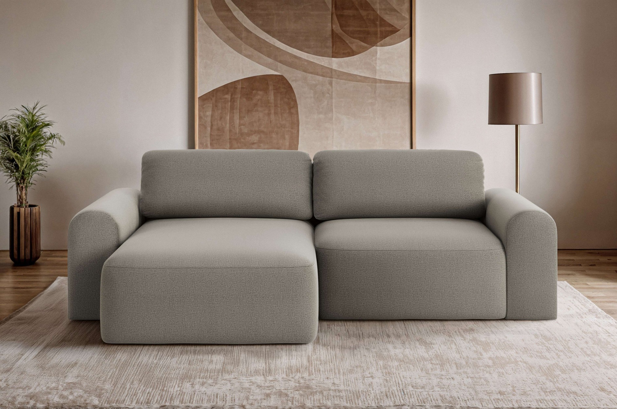 OTTO home Ecksofa »LEOO universell Schlafsofa mit Bettkasten, Maße B/T/H: 2 günstig online kaufen