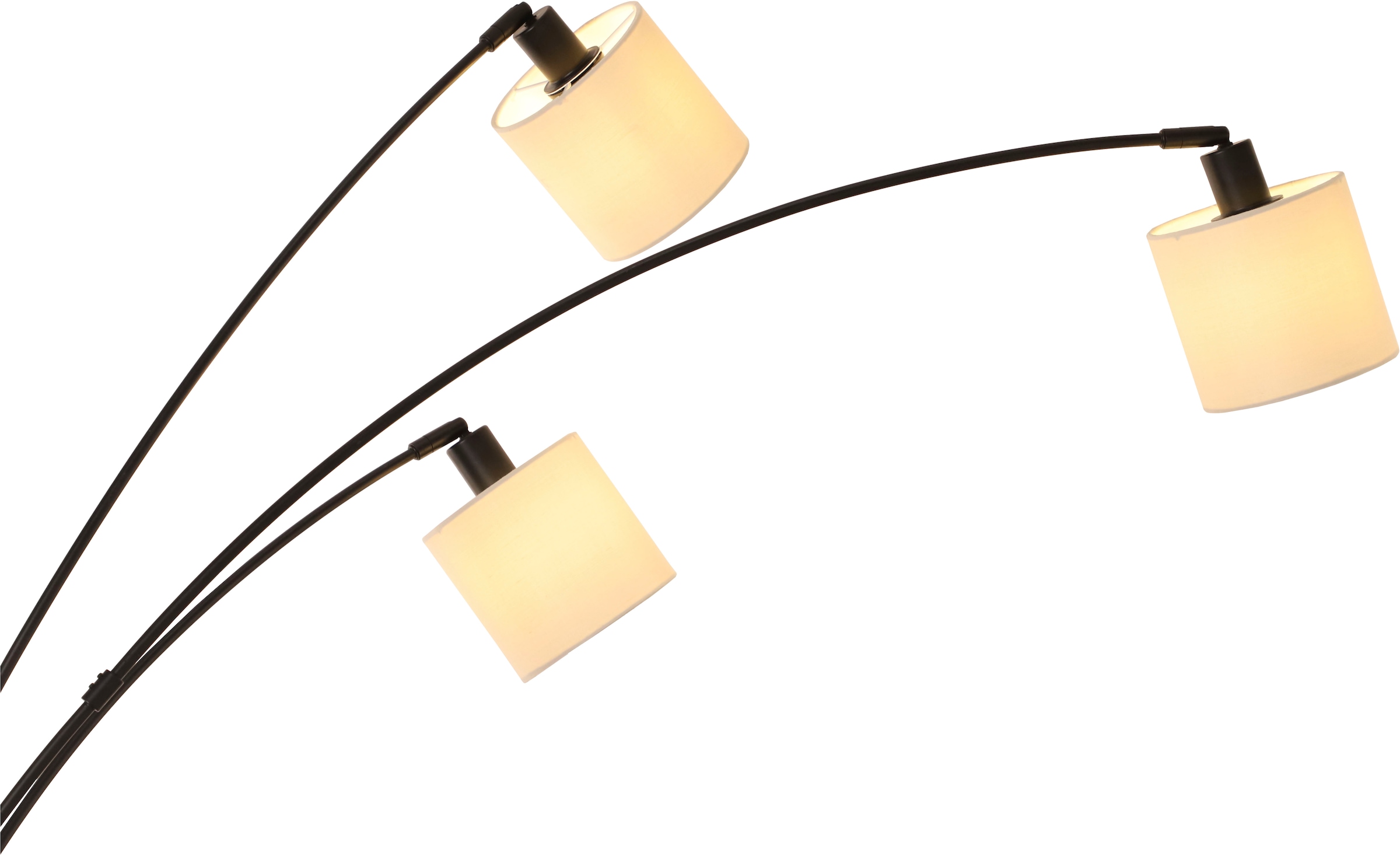 Home affaire Stehlampe »Ahrhütte«, 3 flammig, Leuchtmittel E14 | ohne Leuchtmittel, Stehlampe, 3-flammig mit Leinenschirm, 148 cm hoch, Bogenlampe