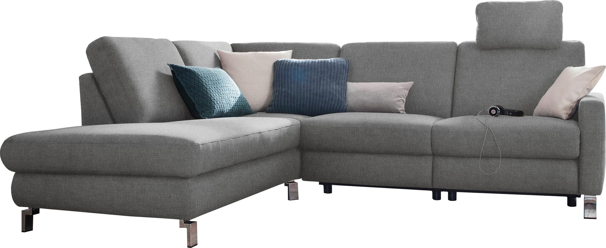 3C Candy Ecksofa »Mainau modern und elegant, mit gutem Sitzkomfort, L-Form«, wahlweise mit elektrischer Relaxfunktion, Federkern