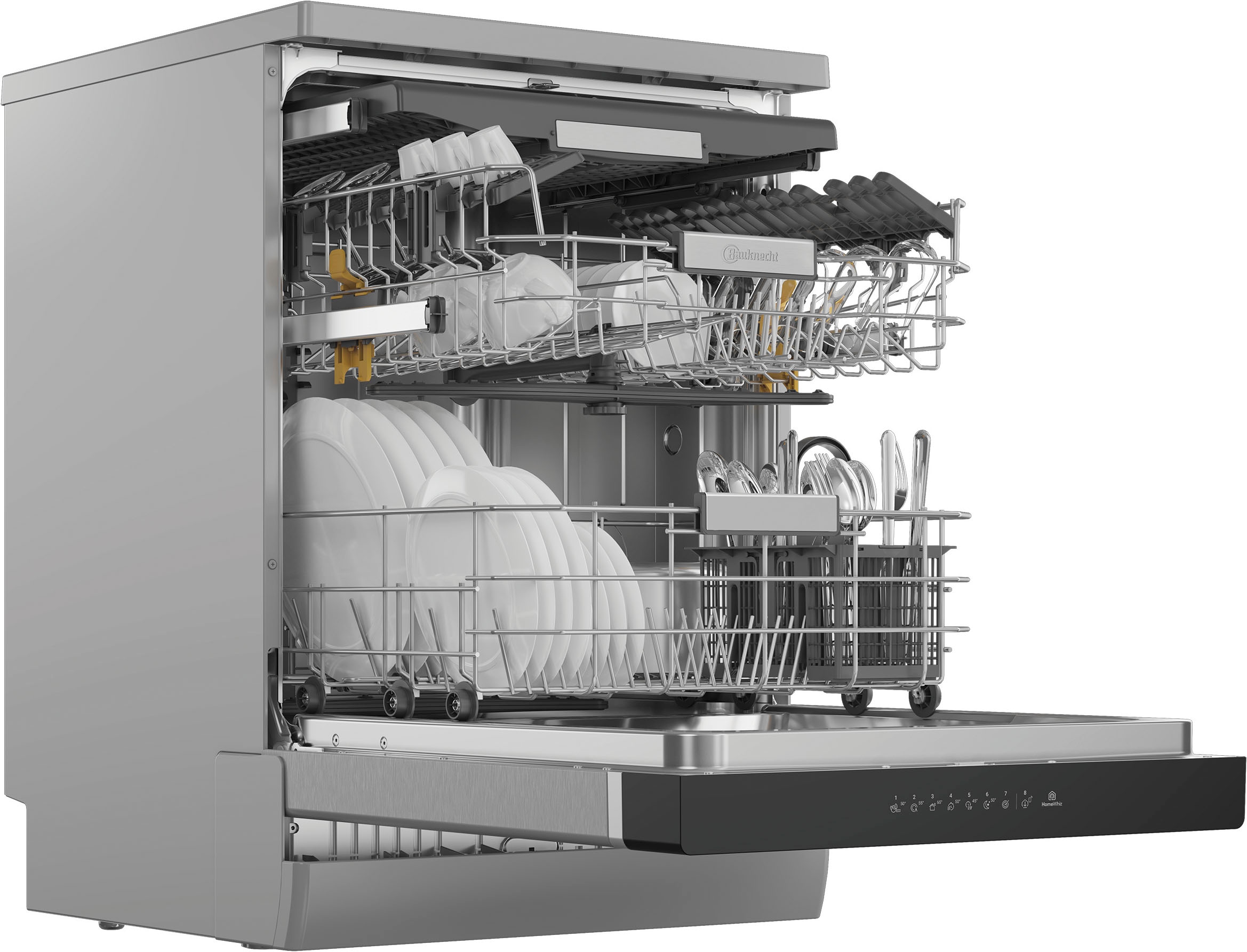BAUKNECHT Standgeschirrspüler »OBFC Ecosilent2 8650« 8,9 l 14 tlg. Maßgedecke ActiveDry – automatische Türöffnung, 2+2 Herstellergarantie