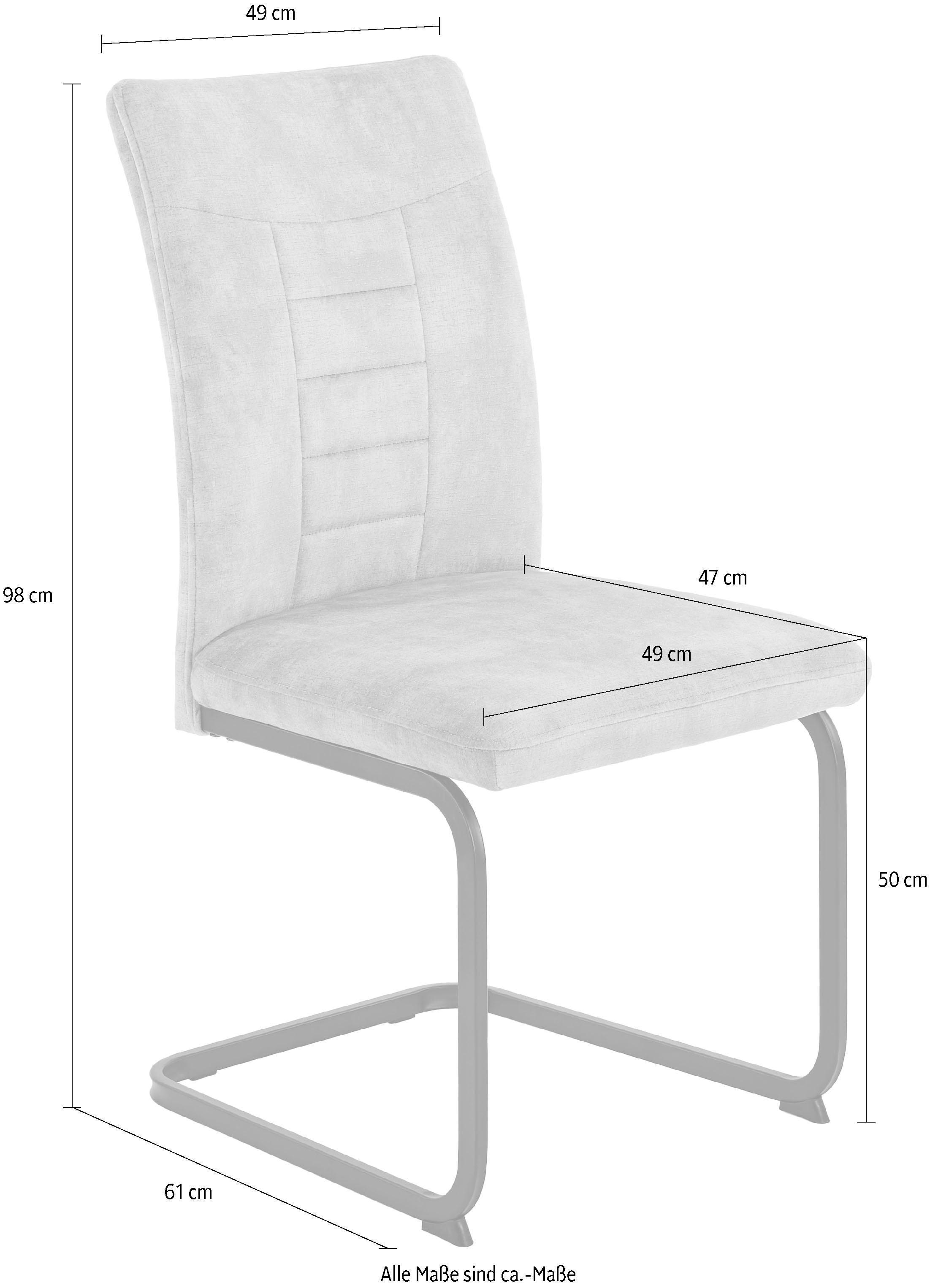HELA Freischwinger »GELA« (Set) 4 Stk.XL, Wellenfederung, Komfortsitz, Vintage Optik, 140kg belastbar