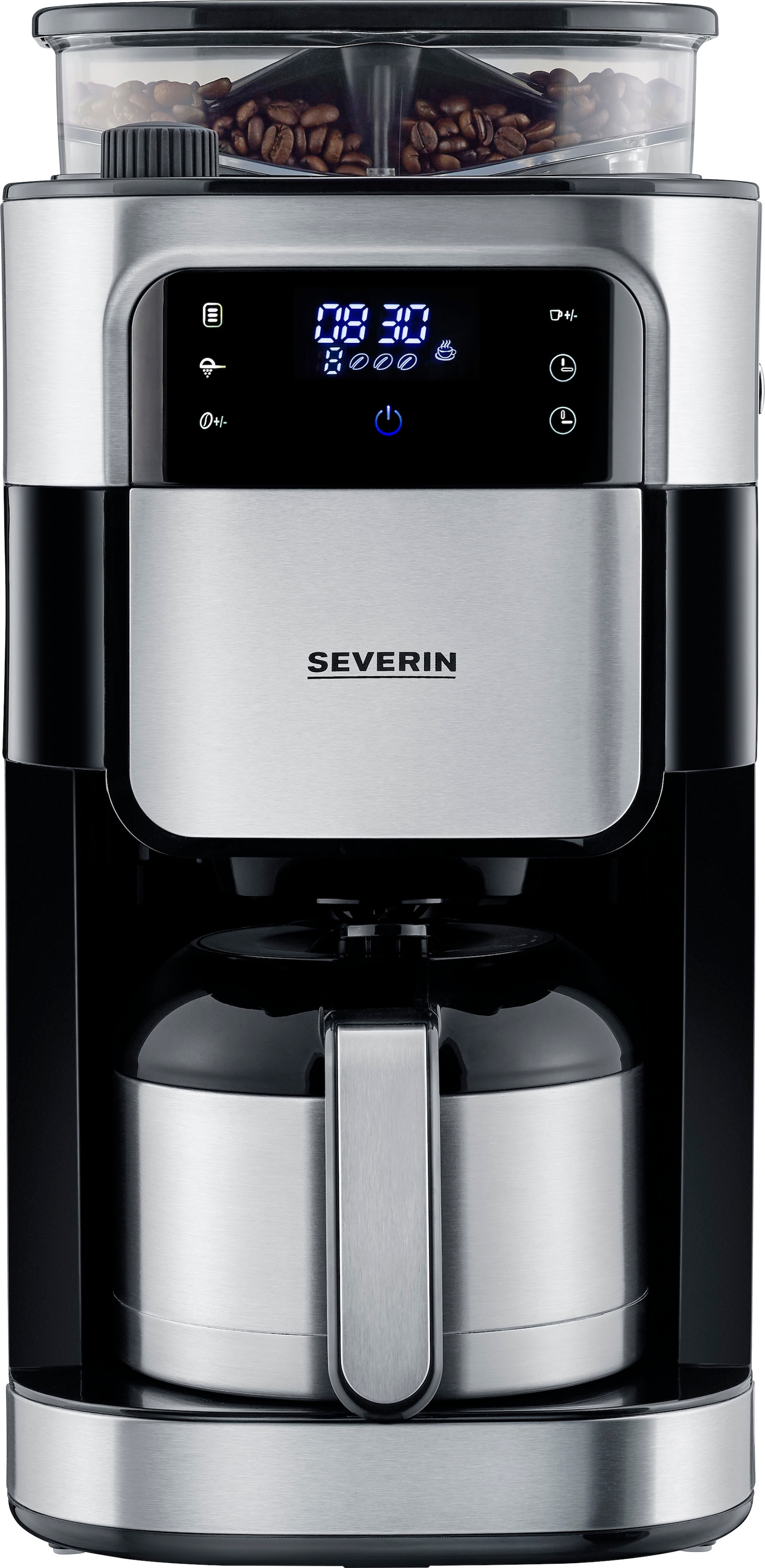 Severin Kaffeemaschine mit Mahlwerk »KA 4814«, 1 l Kaffeekanne, Permanentfilter, 1x4, mit Mahlwerk, Schwenkfilter, LED-Touch-Display, Timerfunktion