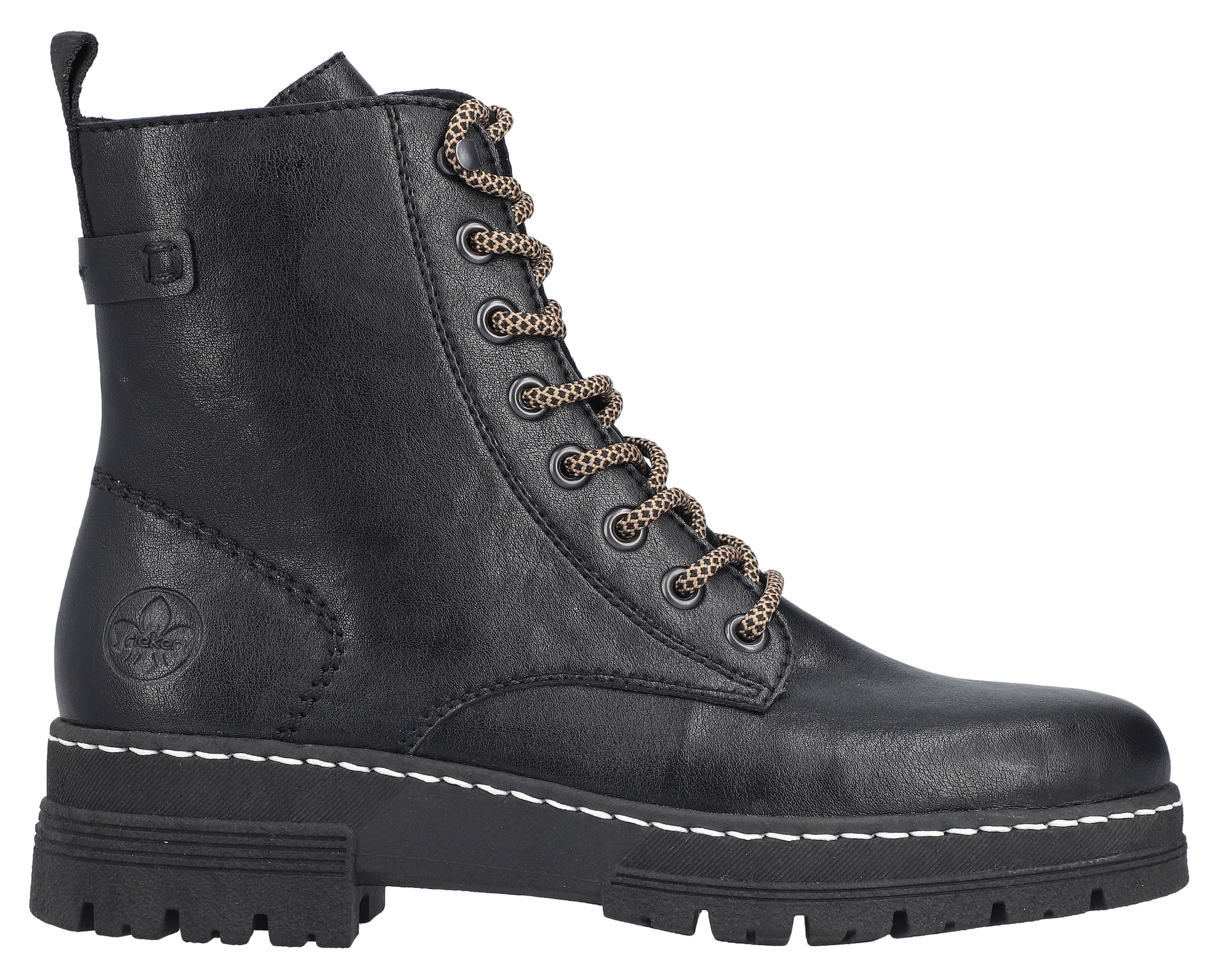 Rieker Schnürstiefelette, Schnürboots, Plateauboots, Profilsohle, mit Innenreißverschluss