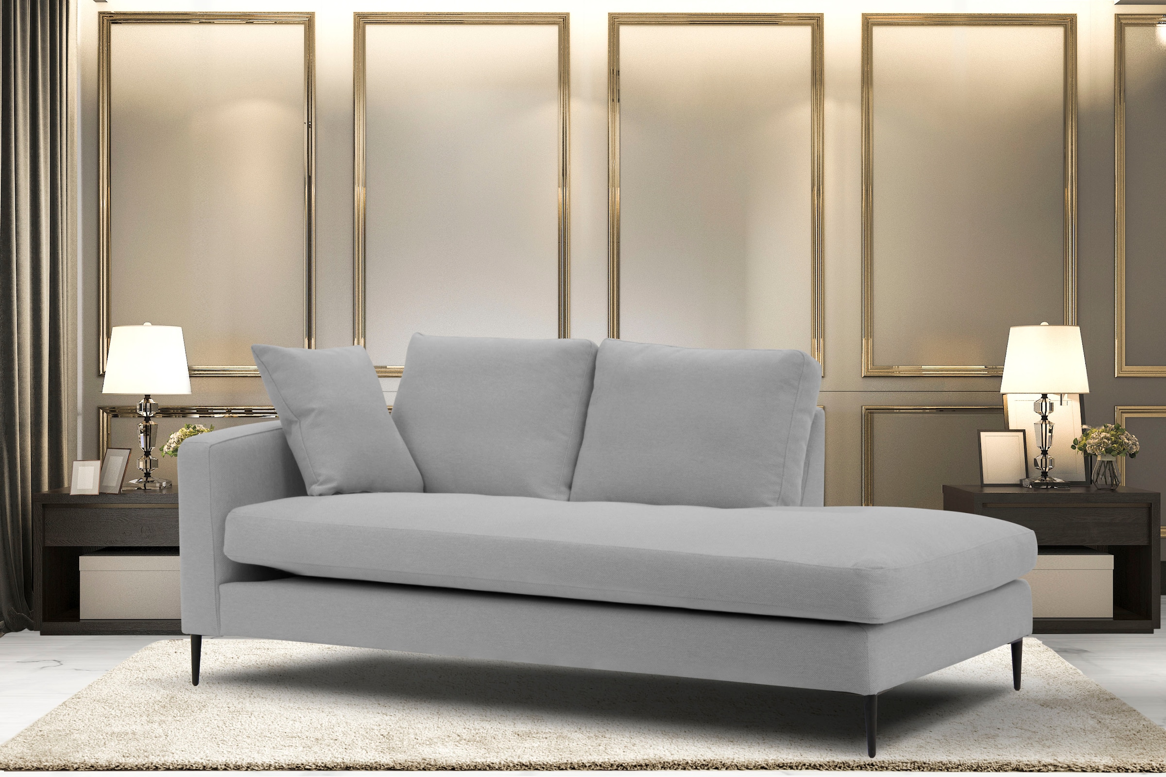 Home affaire Recamiere »Cozy Chaiselongue, Maße B/T/H: 195/97/80 cm« mit lo günstig online kaufen