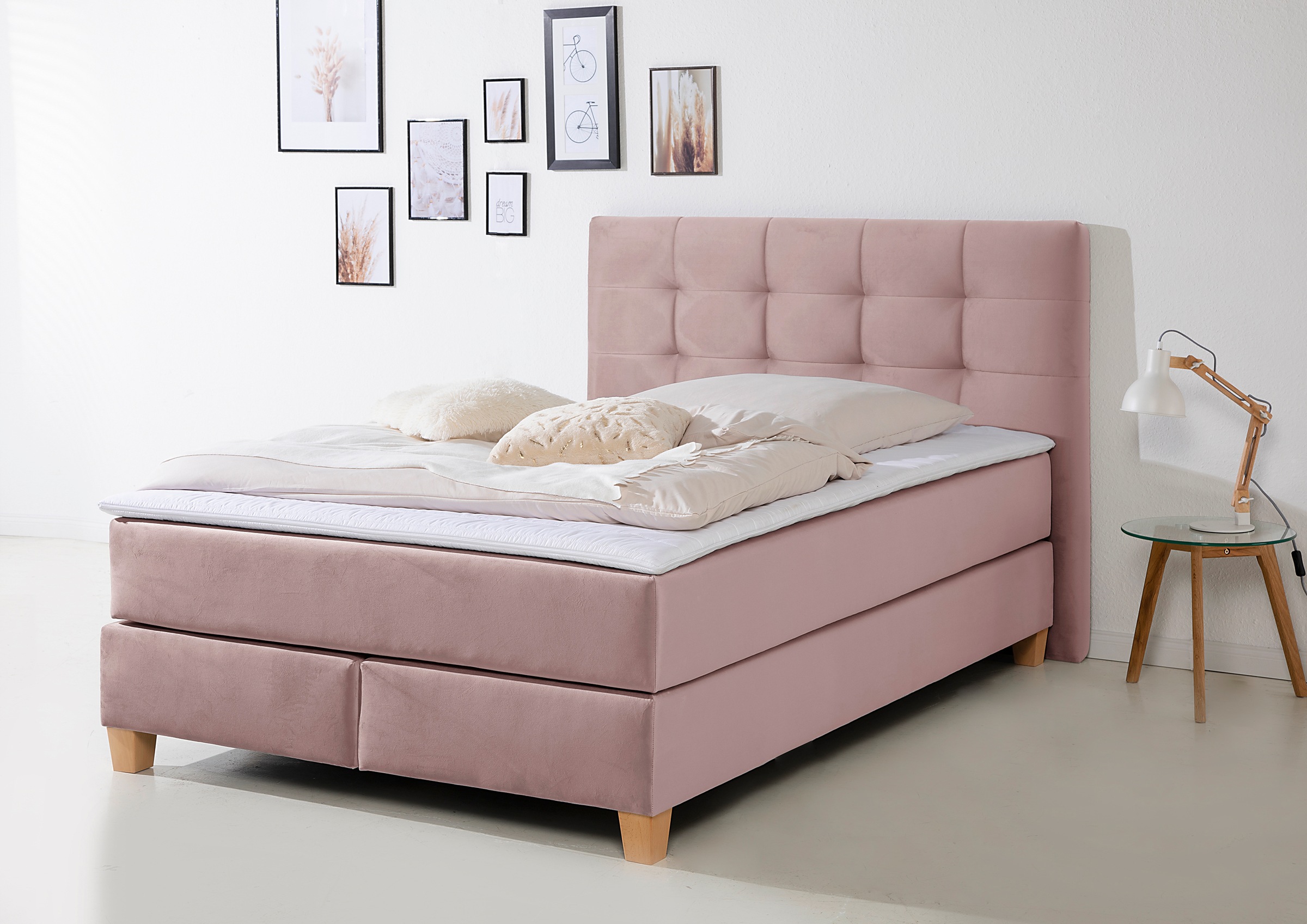 Home affaire Boxspringbett »Moulay«, inkl. Topper, in Überlänge 220 cm, 3 H günstig online kaufen