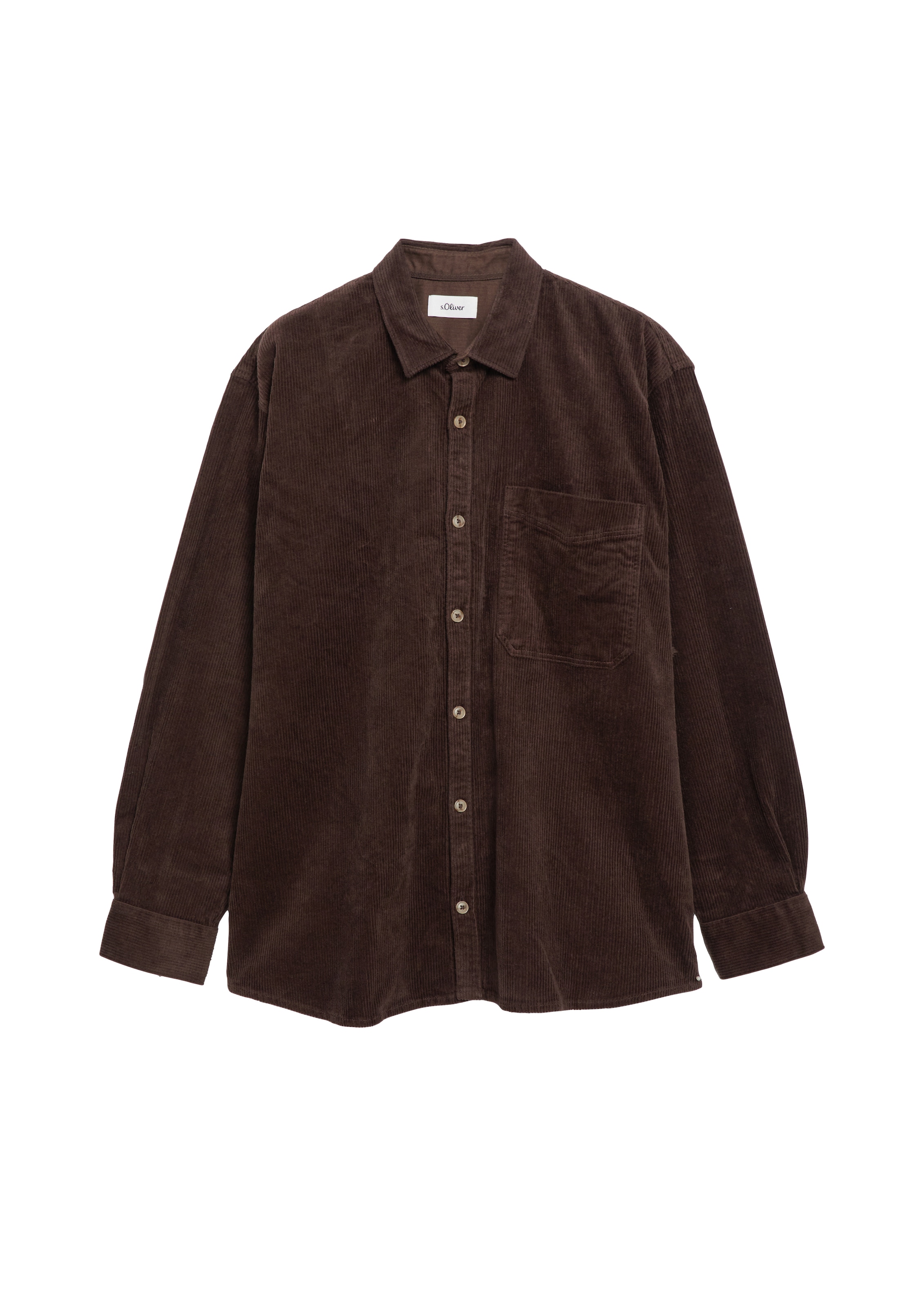 s.Oliver Men Big Sizes Langarmhemd Cord aus elastischer Baumwollmischung