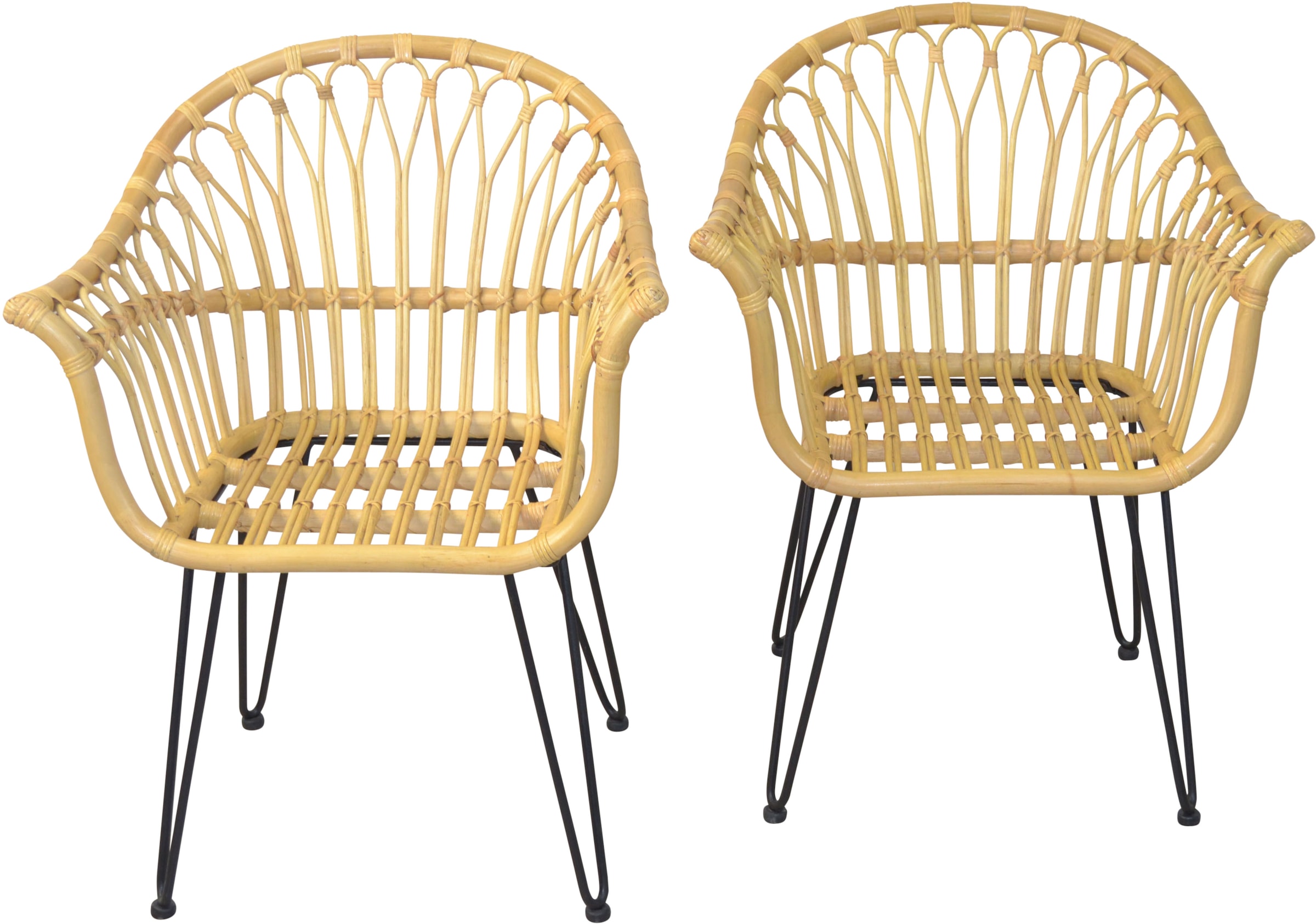 HOFMANN LIVING AND MORE Esszimmersessel, 2er-Set,  handgeflochten