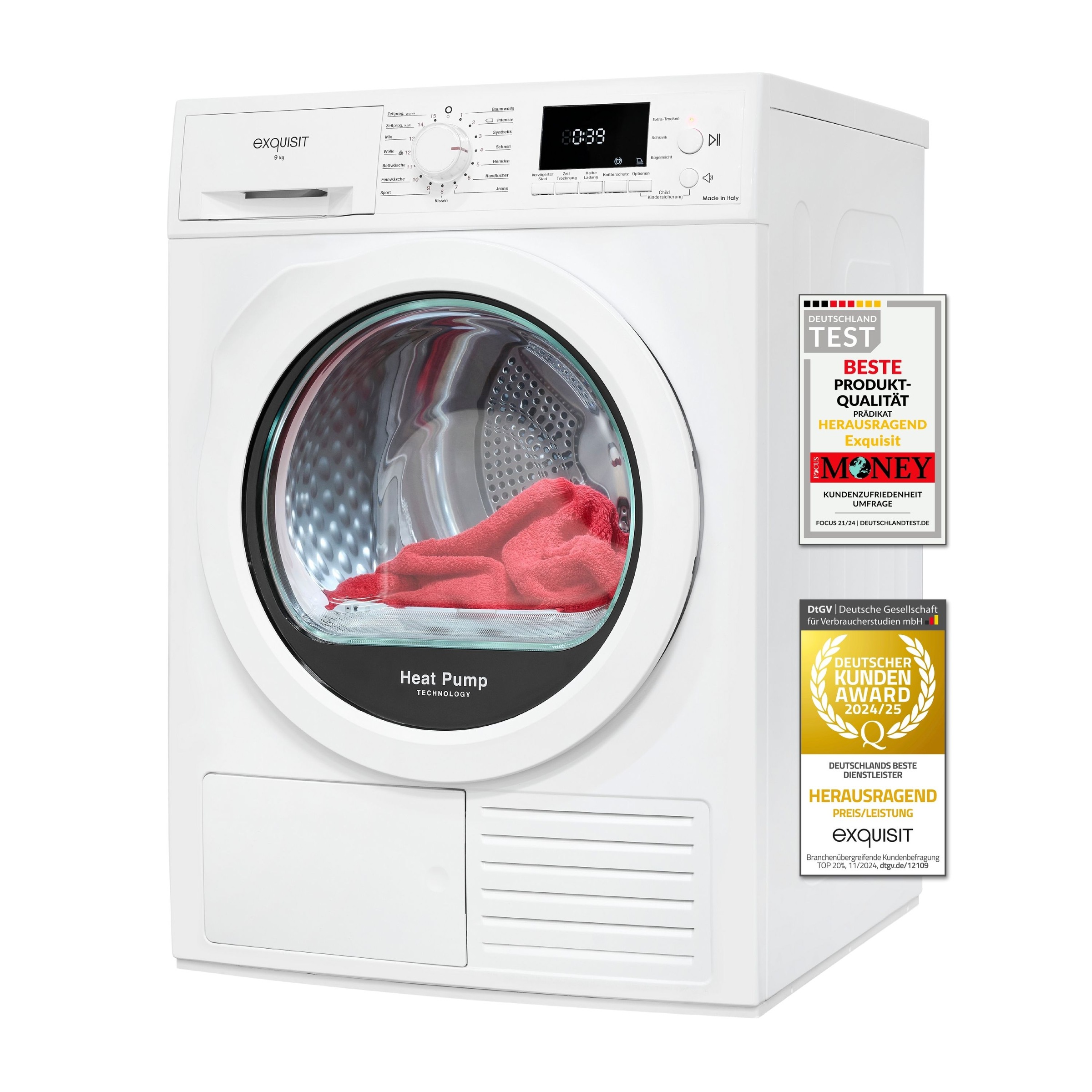 exquisit Wärmepumpentrockner »TWP903-410 weiss«, 9 kg, 15 Programme, Startz günstig online kaufen