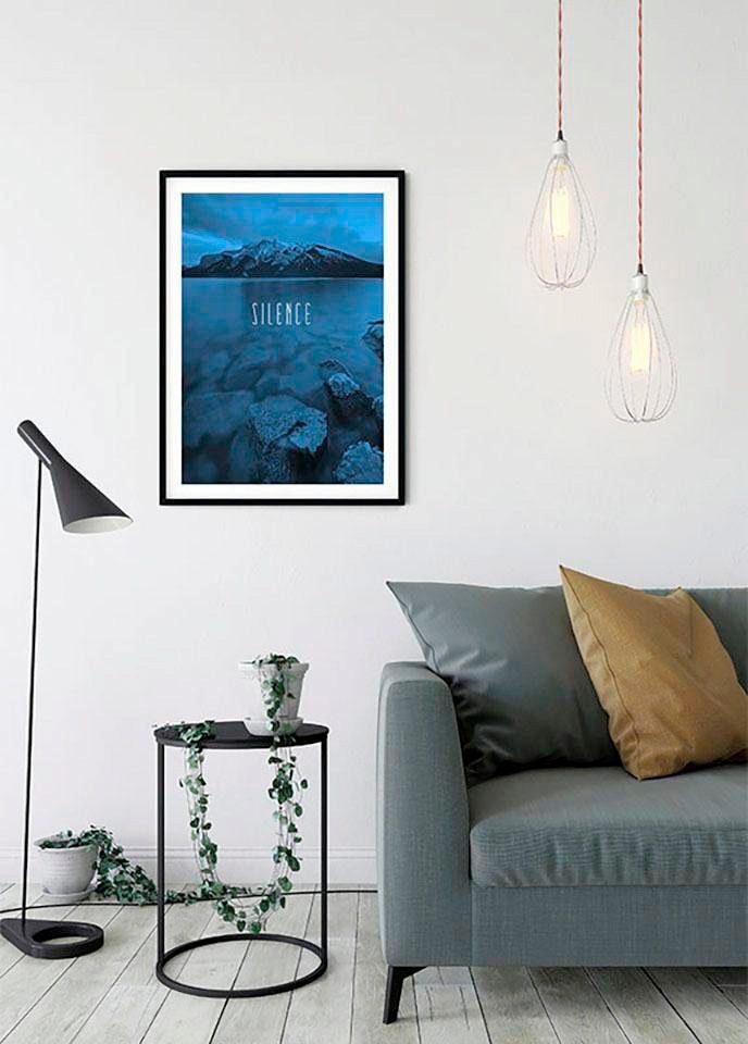 Komar Bild »Word Lake Silence Blue«, Natur, (1 St.), Wandbild zur Dekoration - ohne Rahmen