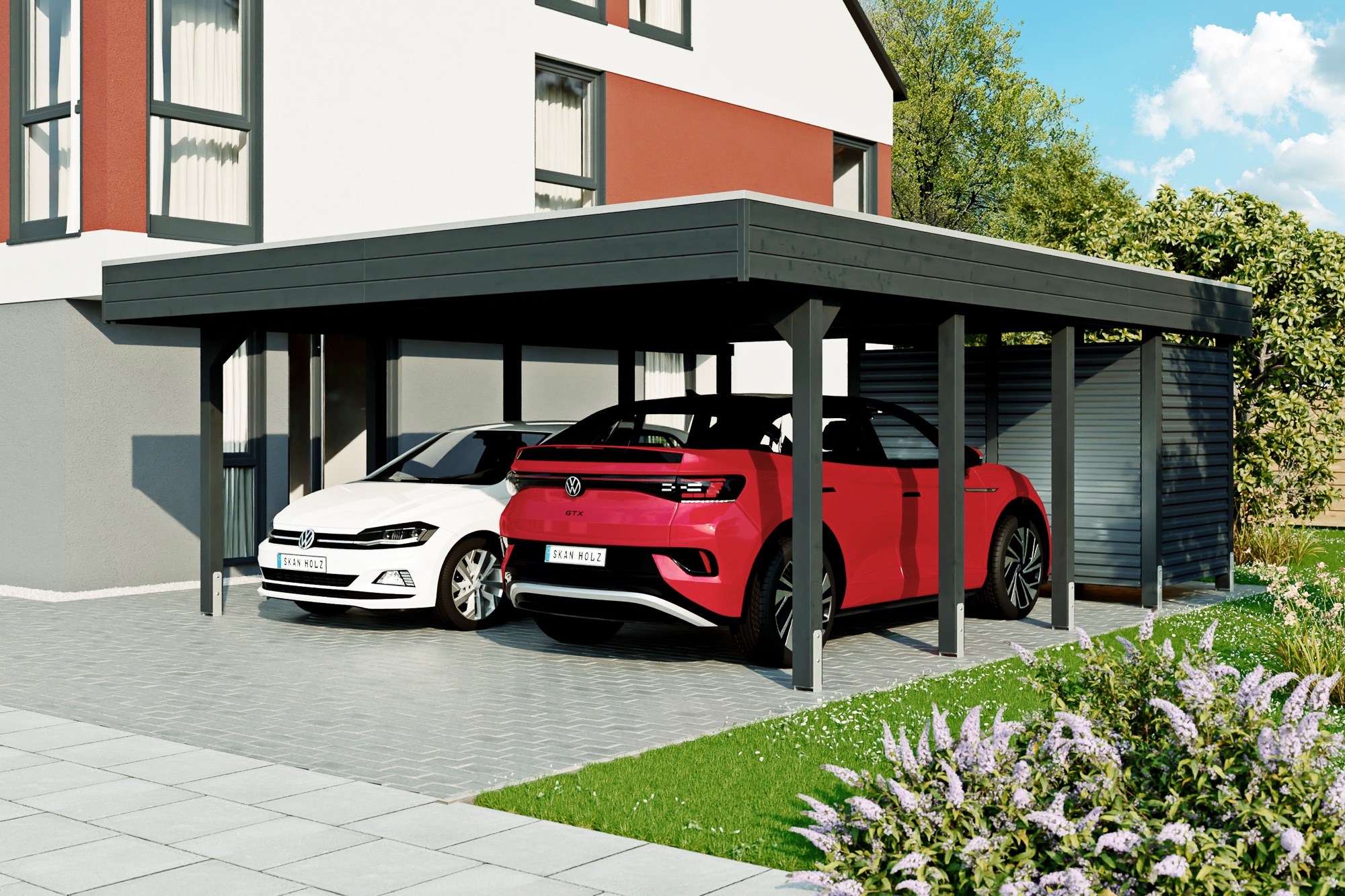 Skanholz Doppelcarport »Friesland Set 14«, 514 cm, Anthrazit