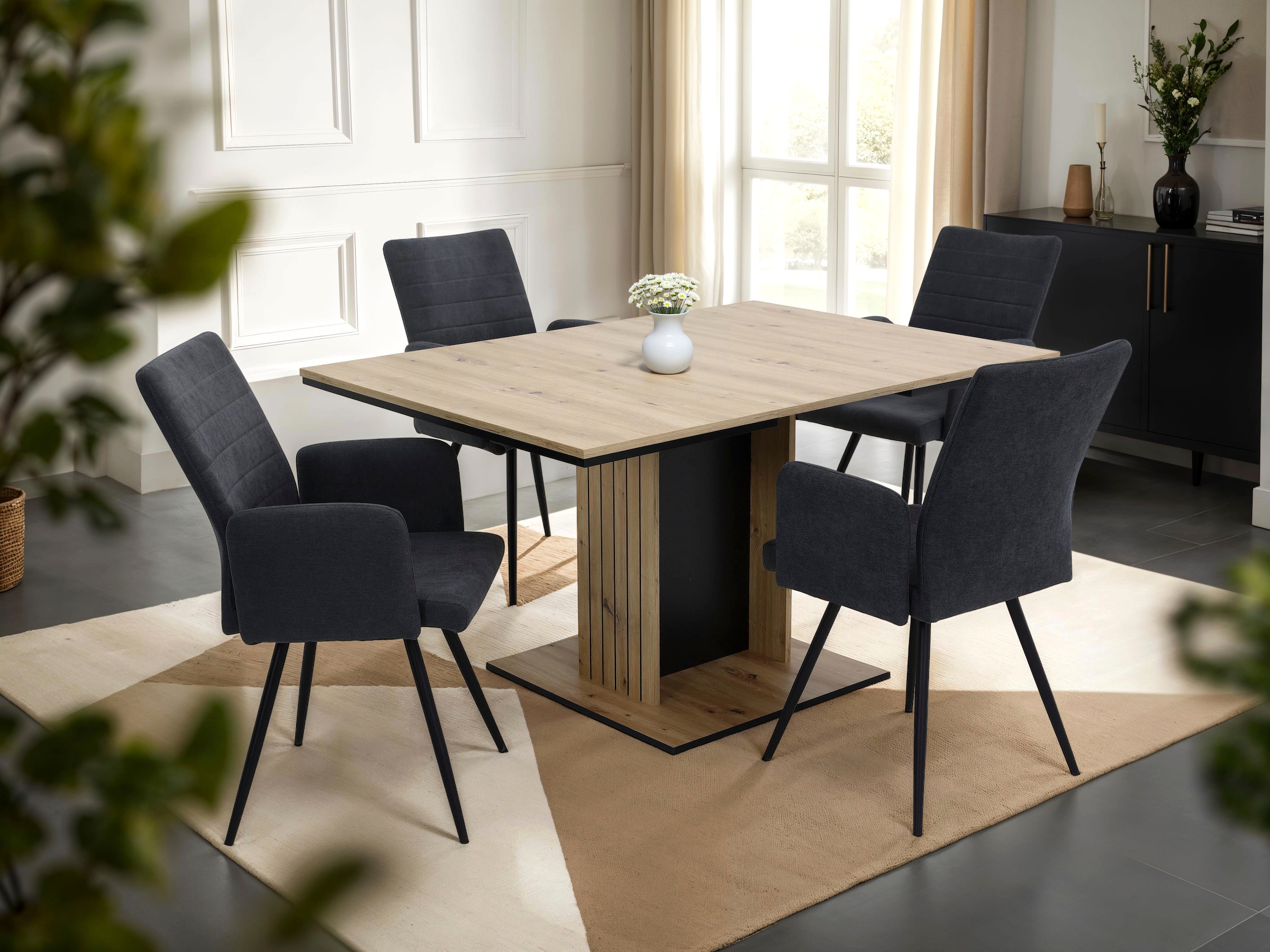 HELA 4-Fußstuhl »PARIS« (Set) 2 Stk.4-Fuß,Rundrohrgestell konisch,mit Armlehnen,gepolstert