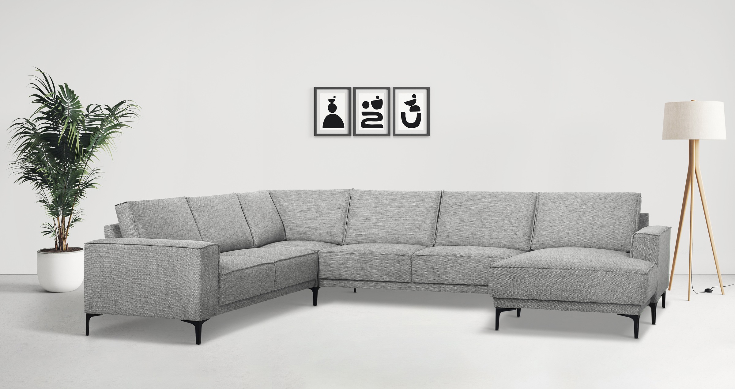 Places of Style Wohnlandschaft »XXL Sofa Oland, Struktur, Flachgewebe, Luxu günstig online kaufen