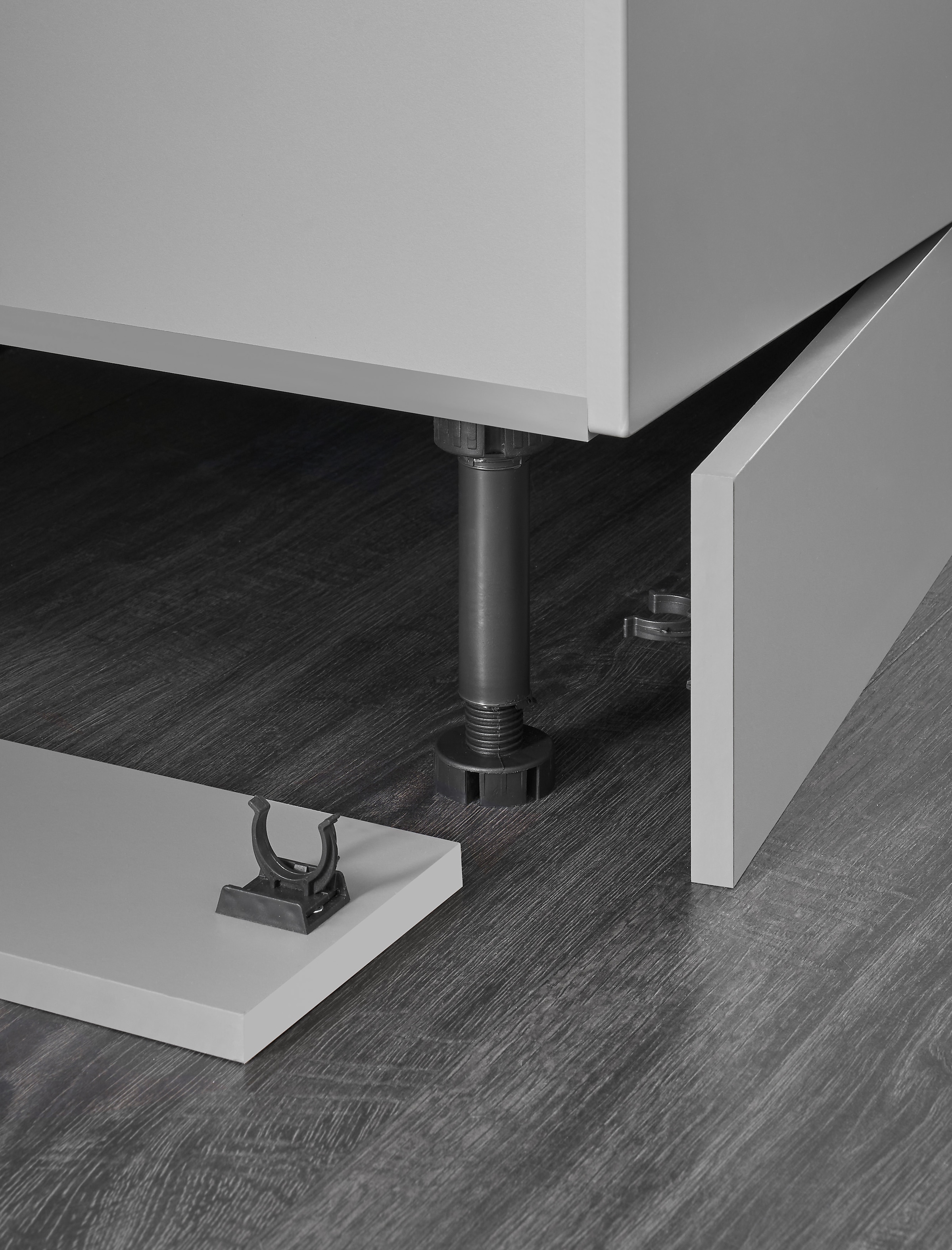 BASIC by Balculina Kücheninsel »Denver, Kochinsel + Küchenregal BxHxT 145 x 90 x 90/BxHxT 90x22x21«, Breite 145 cm, mit Tür, Schubkasten, Klappe und offenem Fach