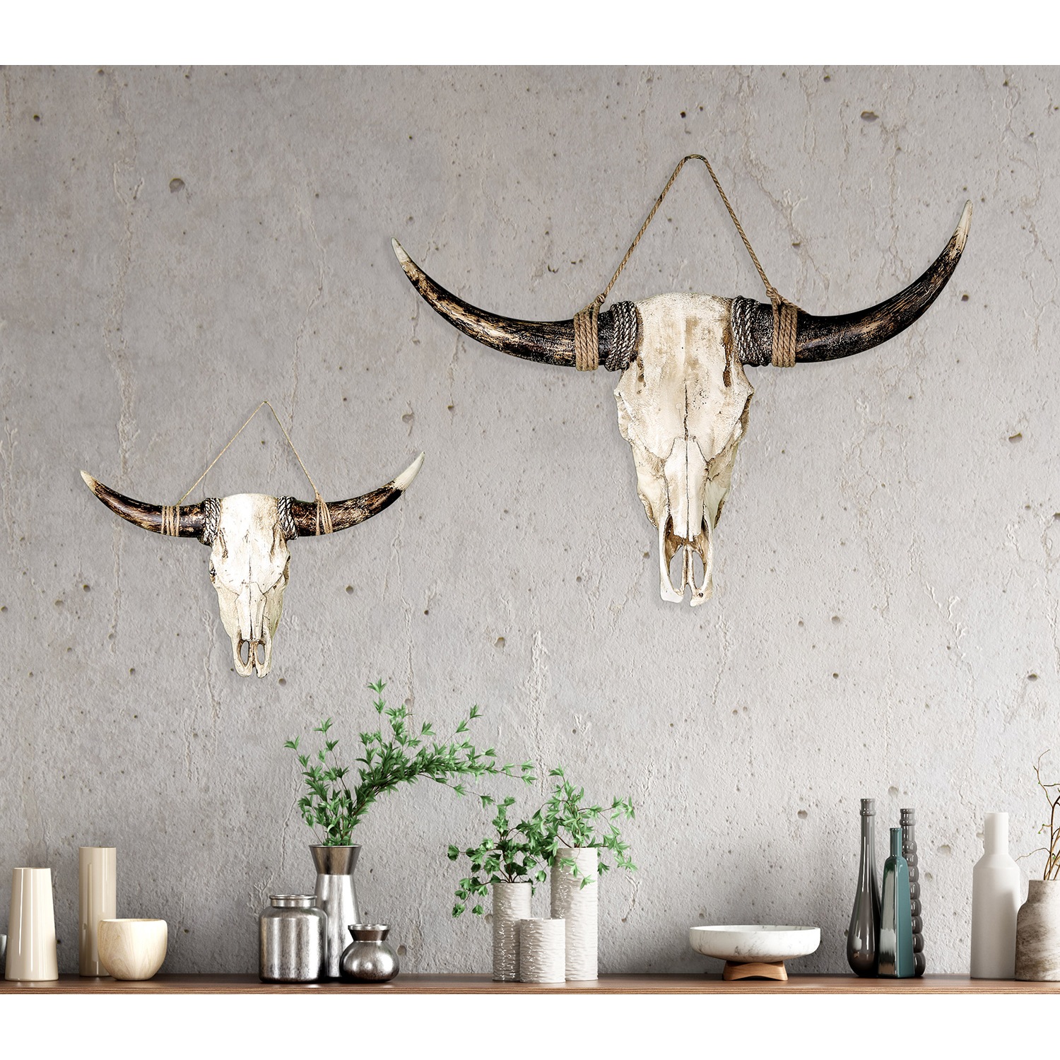 Casablanca by Gilde Wanddekoobjekt »Wandobjekt Büffel Büffel braun; weiß H. 24 cm«