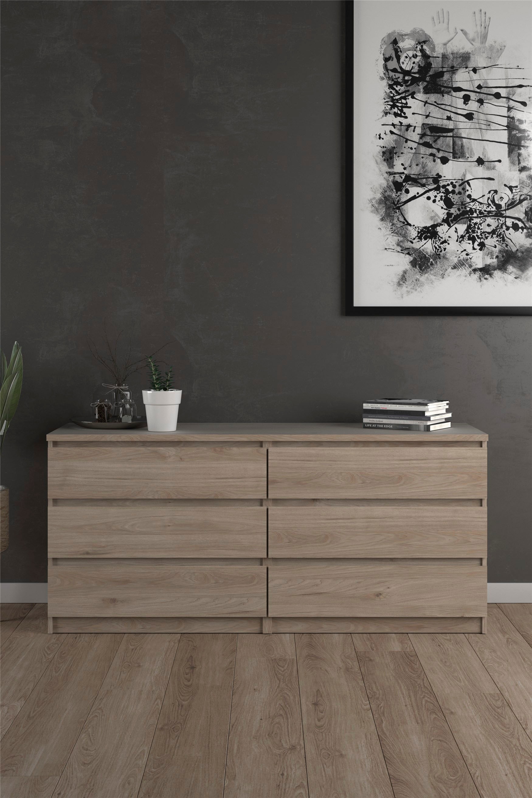 INOSIGN Kommode »Naia, Aufbewahrung, 6 Schubladen, Hochglanz-Optik, grifflo günstig online kaufen