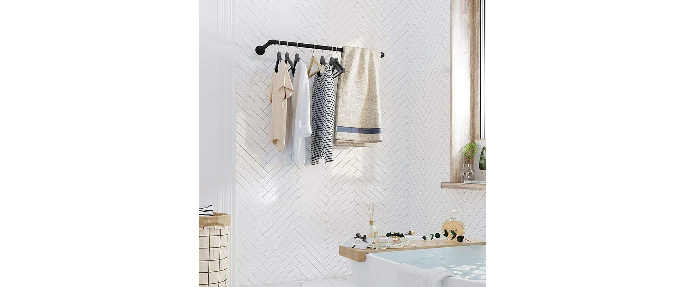 SONGMICS Garderobenleiste »92 cm x 45419 cm, Schwarz«