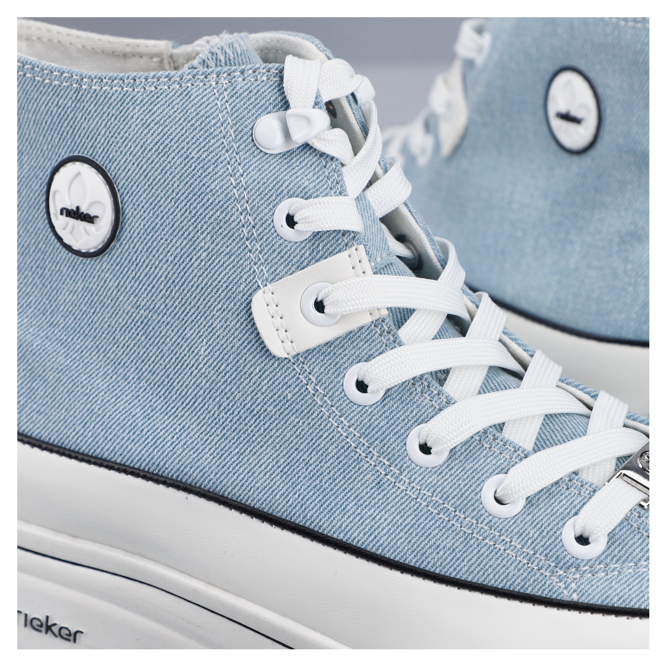 Rieker Sneaker, Plateau, High Top-Sneaker, Schnürschuh in veganer Verarbeitung
