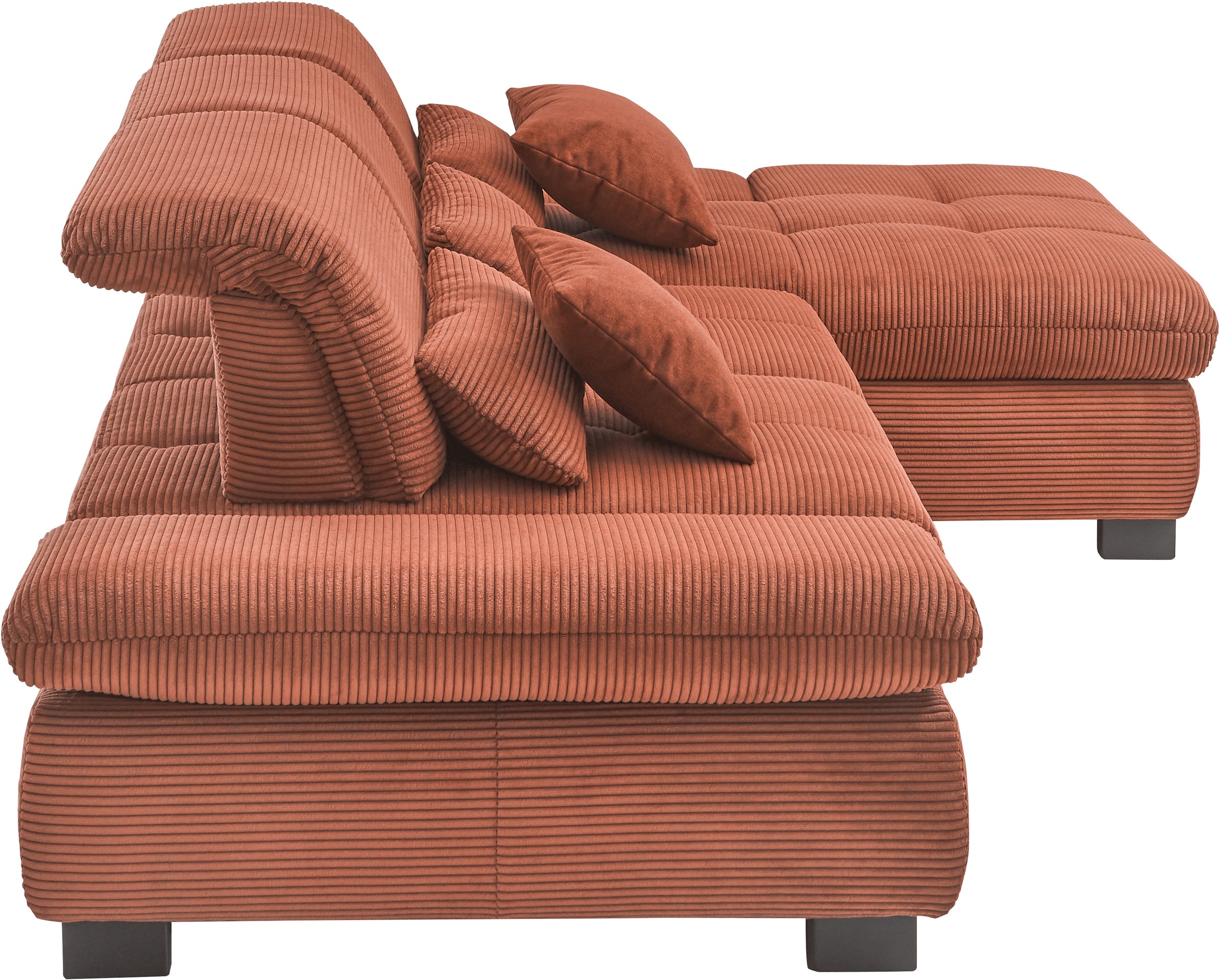 set one by Musterring Ecksofa »SO4100 V«, mit verstellbaren Kopfteilen, wahlweise mit Funktionen, Cord-Bezug