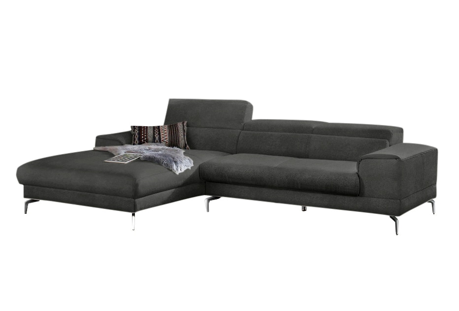 W.SCHILLIG Ecksofa »piedroo, Designsofa mit tollem Sitzkomfort, bequem und elegant, L-Form«, Kopfteilverstellung, wahlweise mit Sitztiefenverstellung, Breite 303cm