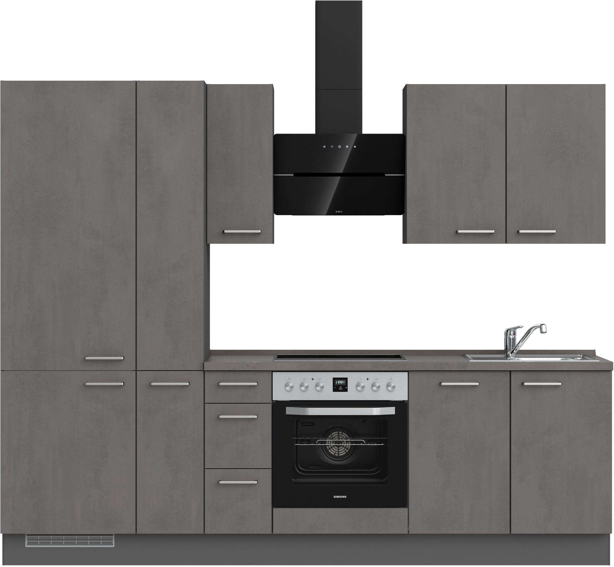 nobilia® Küchenzeile »"Riva II"« vormontiert, Ausrichtung wählbar, Breite 270 cm, wahlw. mit E-Geräten