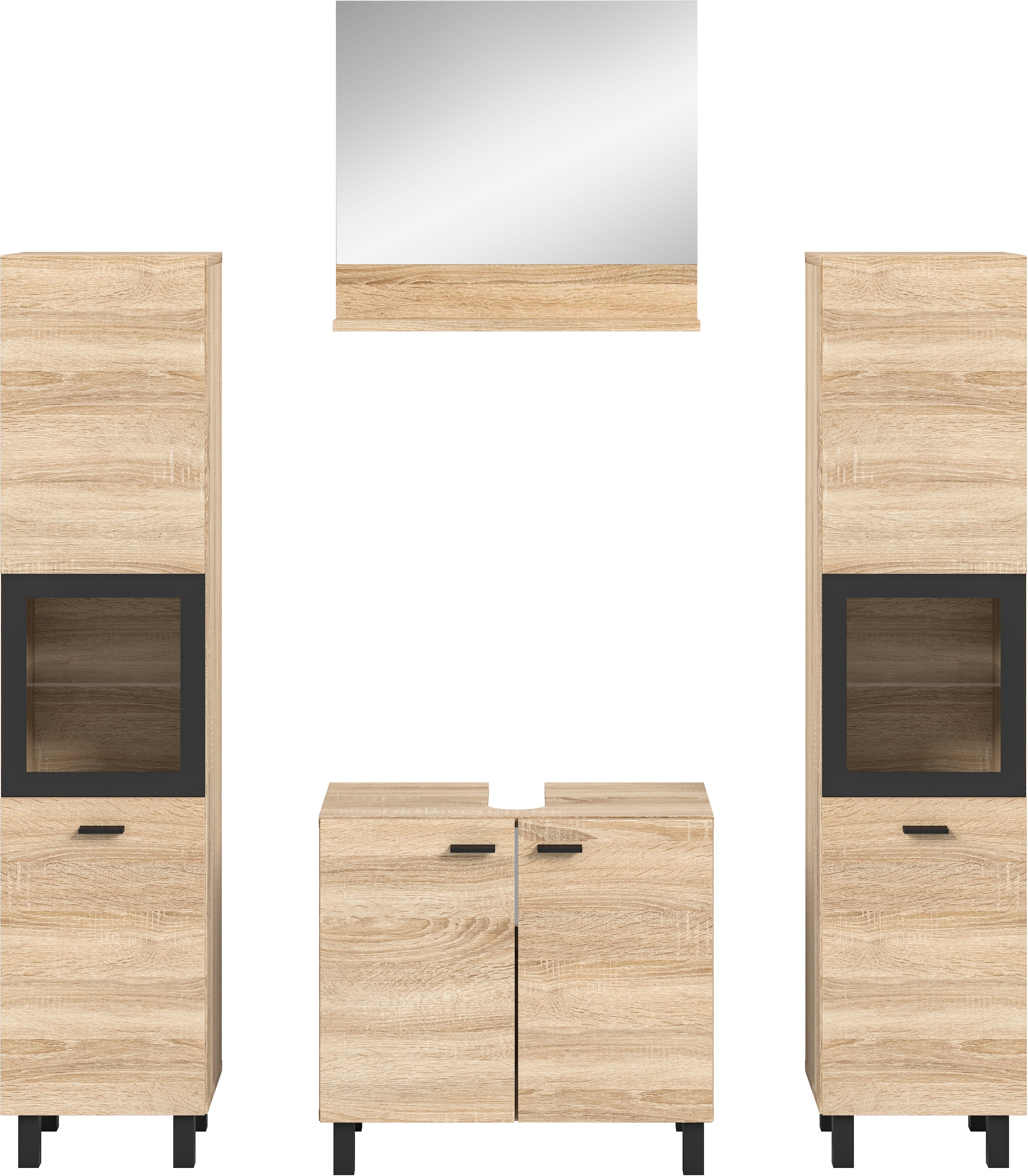 welltime Badmöbel-Set »Tampa, Breite 137cm, 4-teilig« 4 Stk. tlg. Waschbeck günstig online kaufen