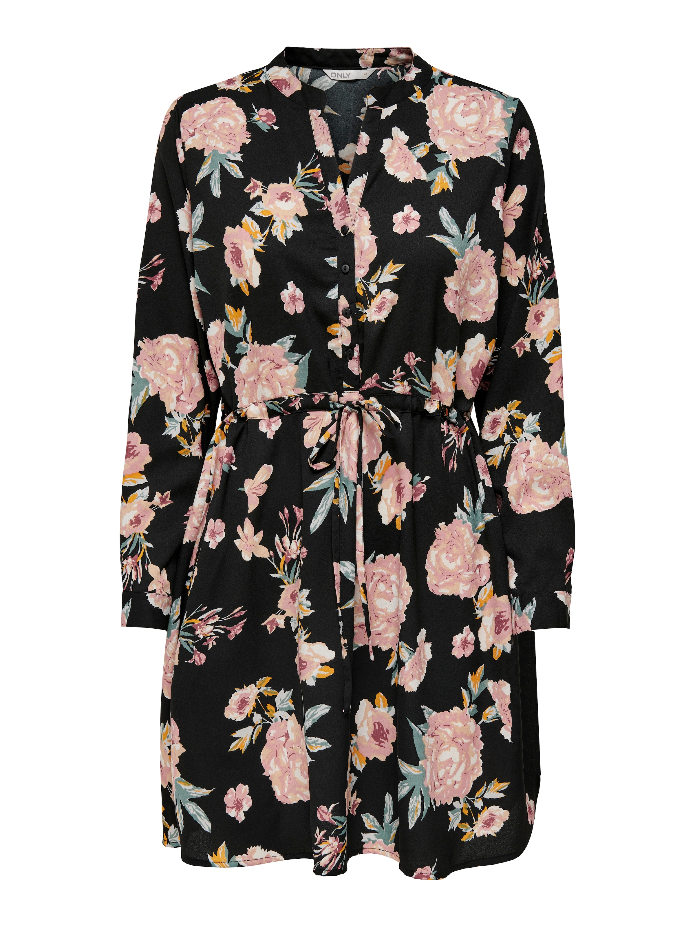 ONLY Druckkleid »ONLCORY LIFE L/S V-NECK TUNIC WVN NOOS« Sommerkleid mit Taillengürtel