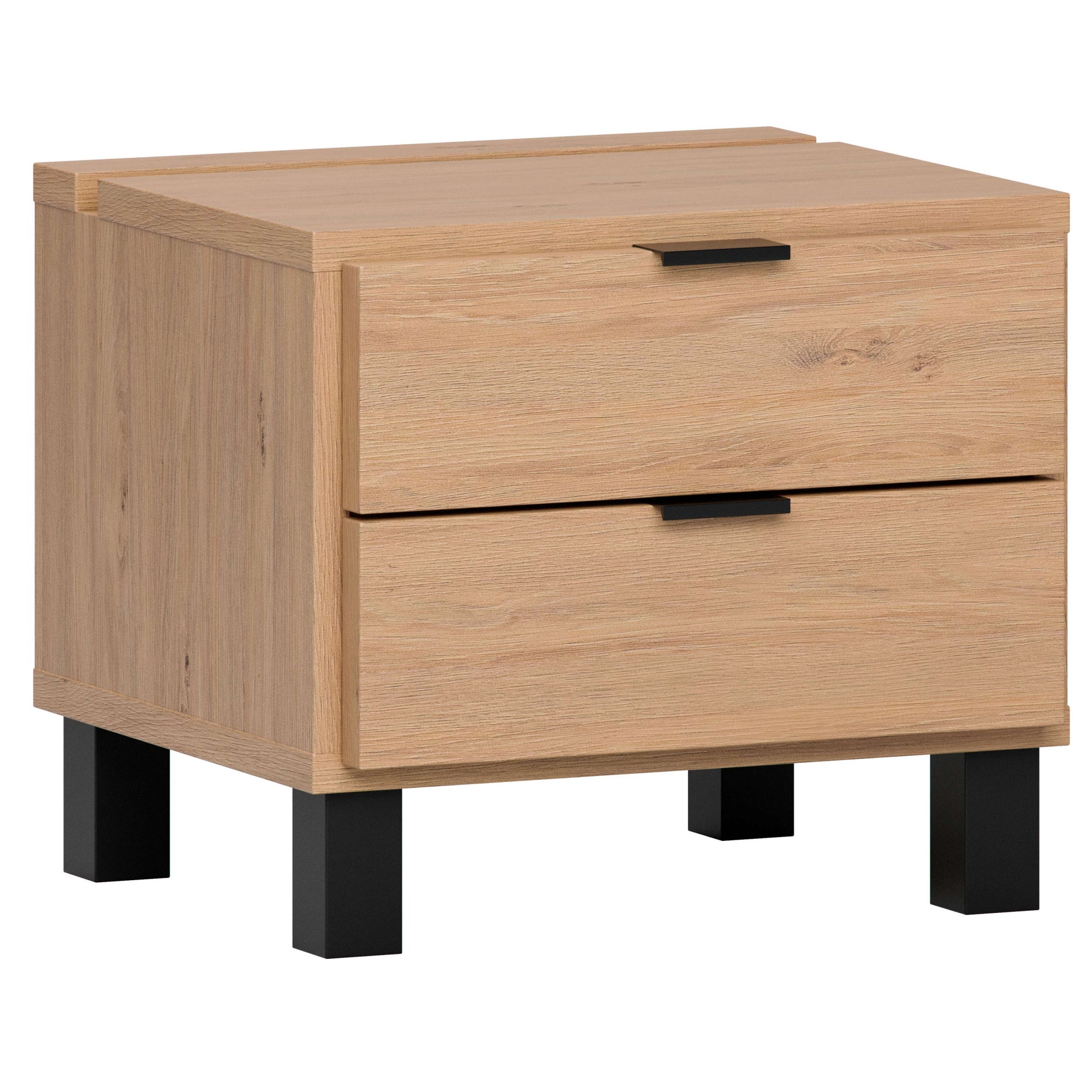 VOX Nachttisch »SIMPLE Nachtkommode mit 2 Schubladen, Maße B/T/H: 45/38/39 cm«, Nachtschrank in 3 Farben erhältlich, Metallgriffe