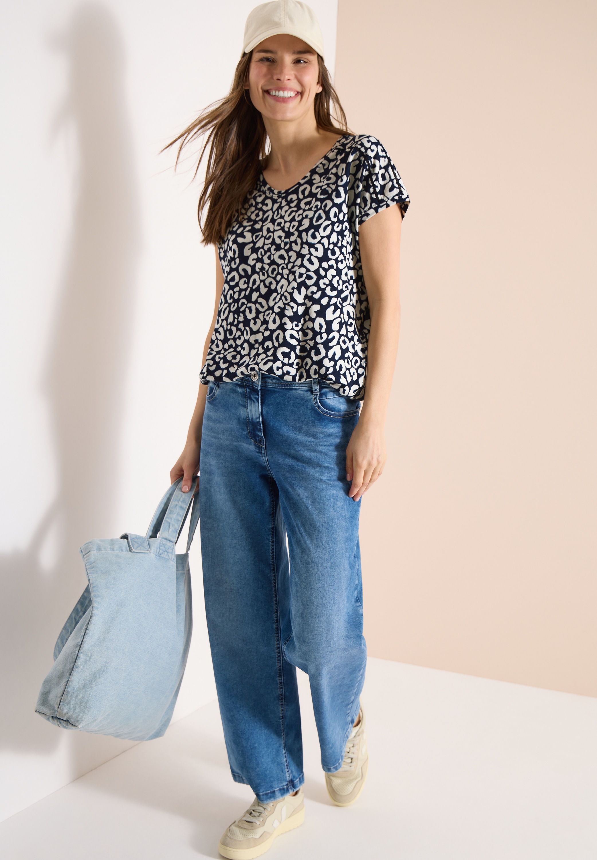 Cecil T-Shirt mit All-Over Print
