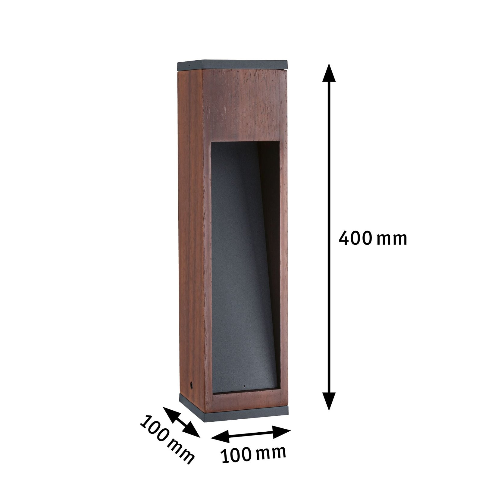 Paulmann Pollerleuchte »Trabia IP44 eckig 400mm 3000K 3,5W 230lm 230V 38° Holz GU10 Holz«, 1 flammig, Leuchtmittel GU10 | LED fest integriert