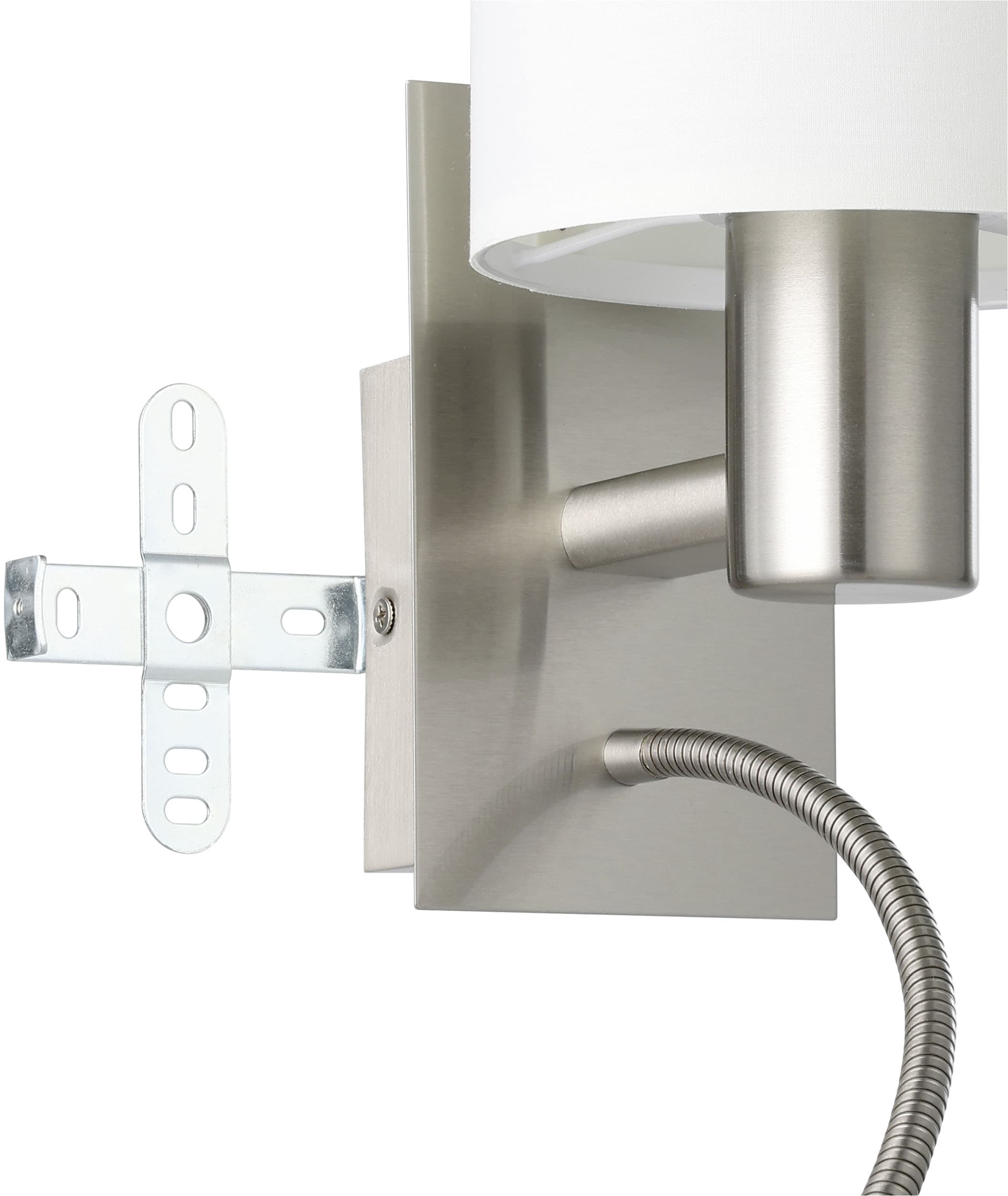 EGLO Wandleuchte »PASTERI Wandlampe - Stahl - E27;LED - 1X40W;1X3,8W - IP20« E27 1 Stk. Warmweiß Wandstrahler, Wandspot, Wohnzimmer, Schlafzimmer, L15 x H38 x AL19,5cm