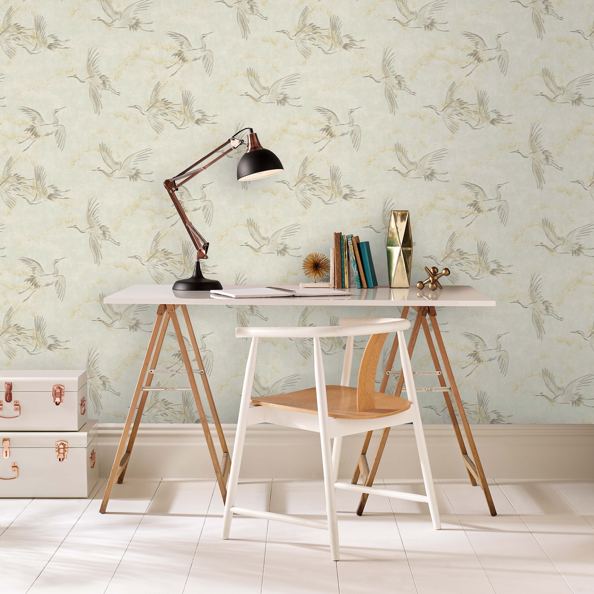 Leonique Vliestapete »Gael Crane Birds«, animal print, Design Tapeten