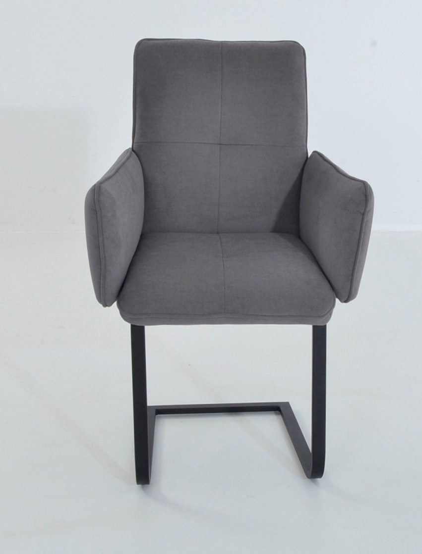 K+W Komfort & Wohnen Freischwinger »6502«, Aqua Clean, Freischwinger mit Armlehnen, Flachstahlkufe in schwarz
