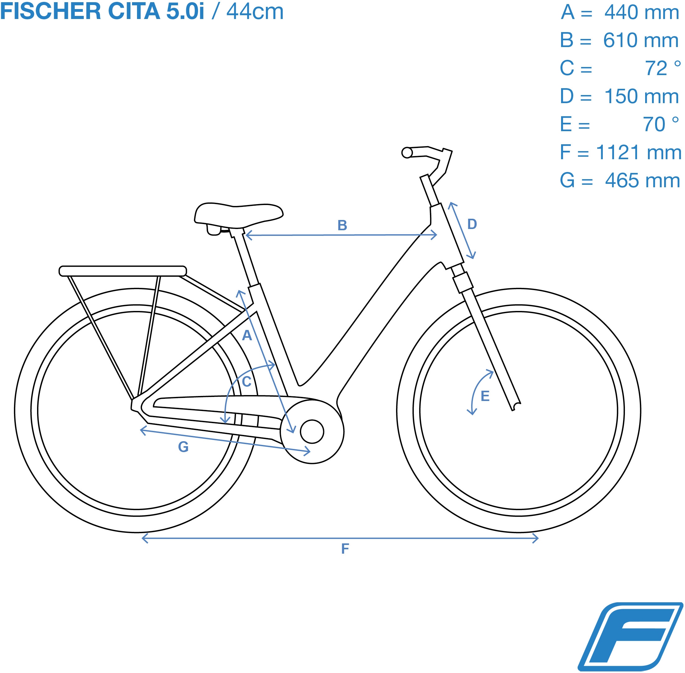 FISCHER Fahrrad E-Bike »CITA 5.0i 504«, 7 Gang