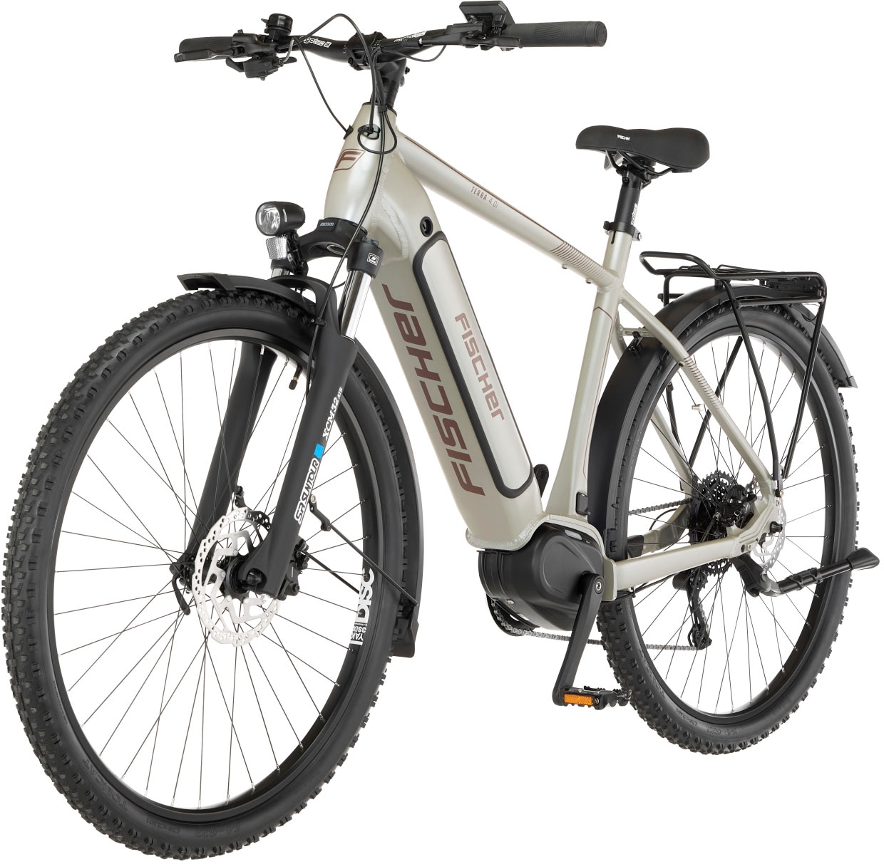 FISCHER Fahrrad E-Bike »TERRA 4.0i 55«, 10 Gang, Shimano, Deore, Mittelmotor 250 W, (mit Fahrradschloss)