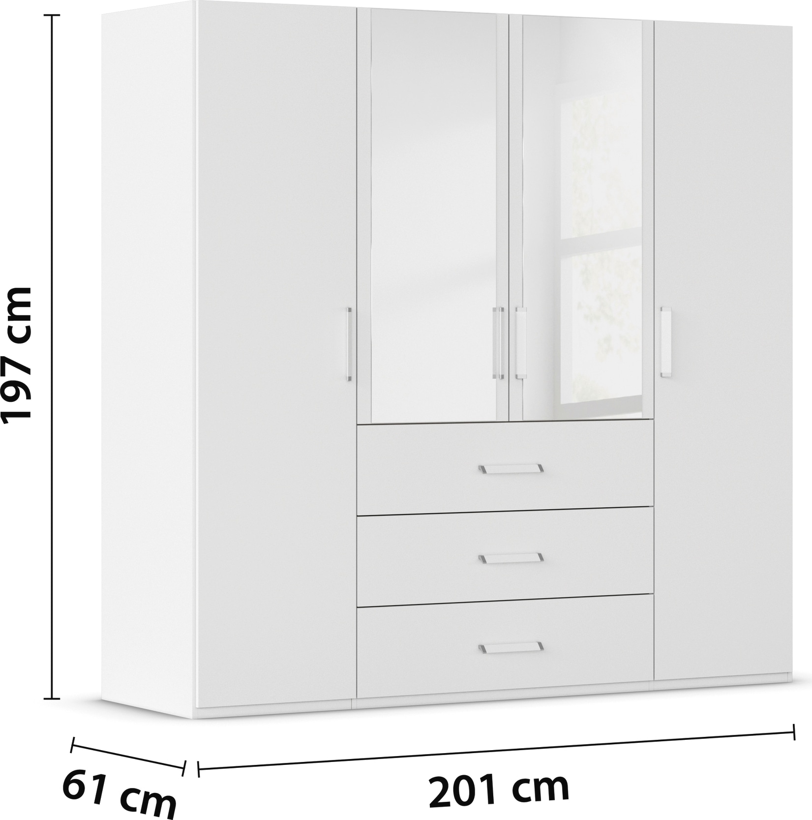 rauch Schlafzimmer-Set »Komplettschlafzimmer Schlafzimmer EVELYN«, (Set, 3 tlg.), Schrank und Bett in 2 Breiten, Nachttisch mit Paneel MADE IN GERMANY
