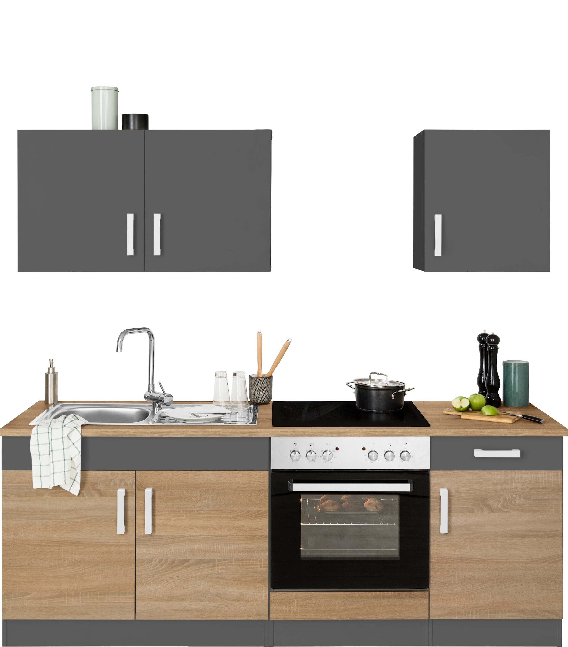 HELD MÖBEL Küchenzeile »Gera«, ohne E-Geräte, Breite 210 cm online  bestellen | Küchenzeilen mit Geräten
