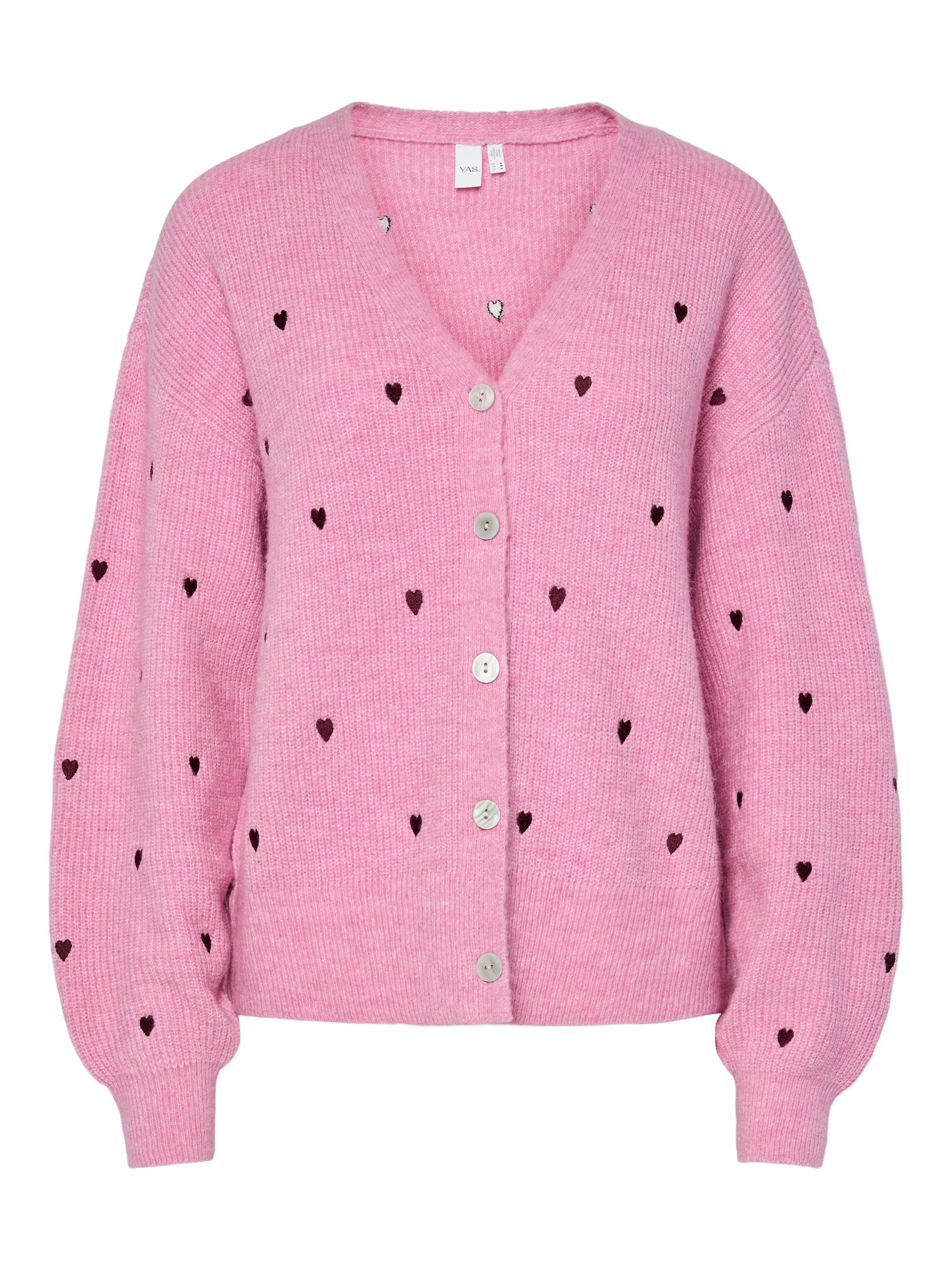 Y.A.S Strickjacke »YASFLEUR LS KNIT CARDIGAN S. NOOS« Materialmix, regular fit, bestickt