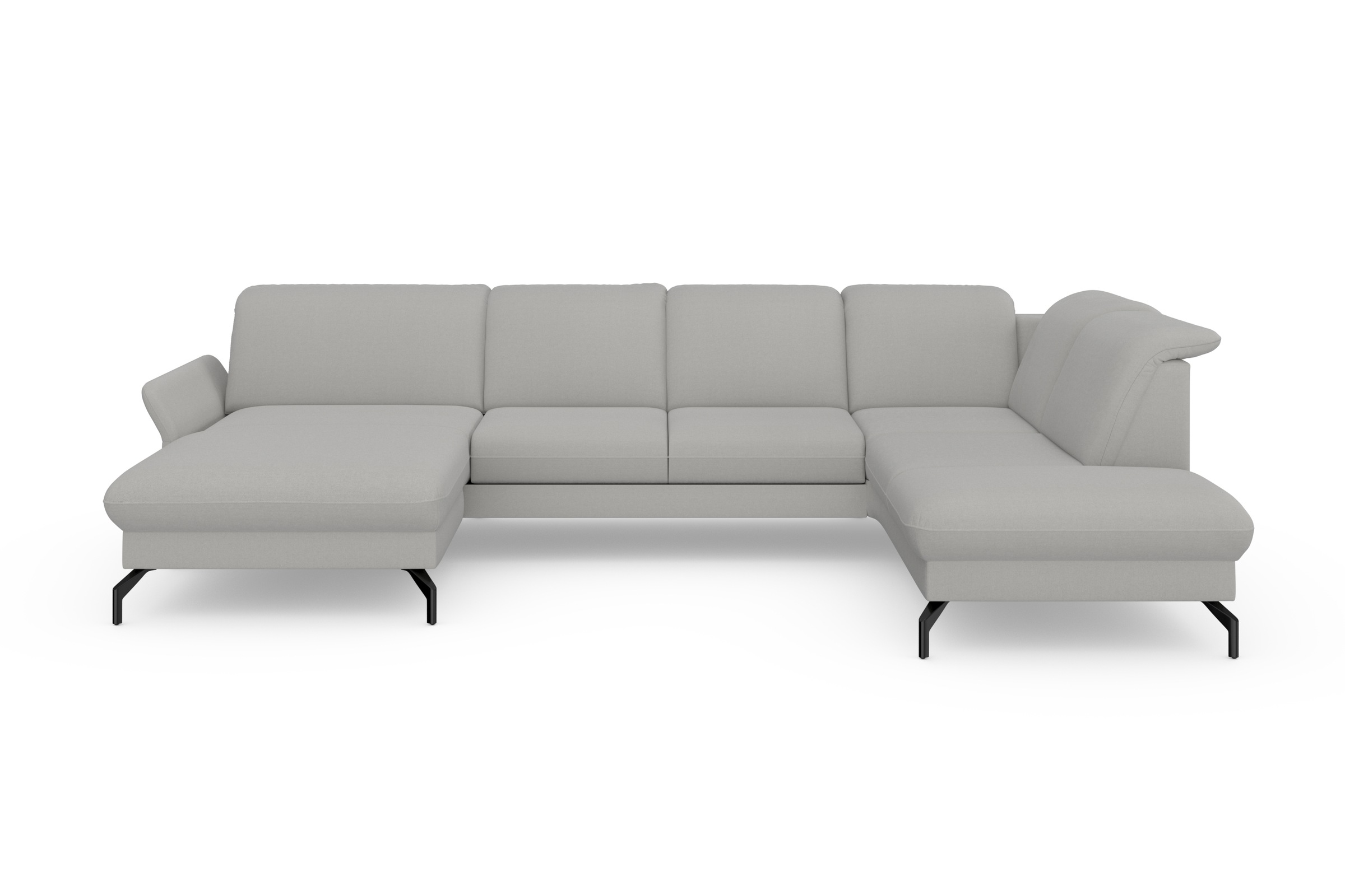 sit&more Wohnlandschaft »Fashion U-Form«, wahlweise mit Kopfteilverstellung, Vorziehsitz, motorisch, Metallfüße